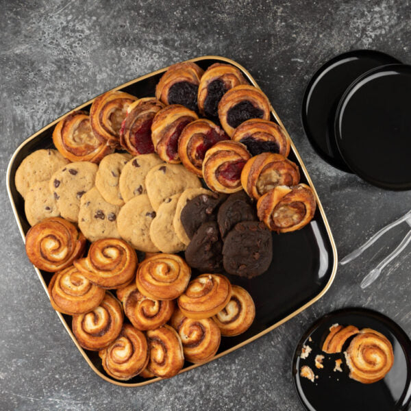 14 Inch Black and Gold Square Organic Serving Tray Dish - 1 Count
