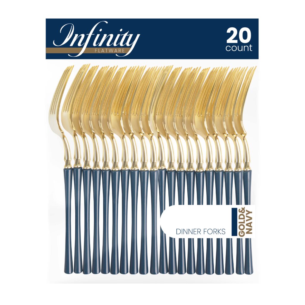 Infinity Collection Gold/Navy Flatware 20 Count