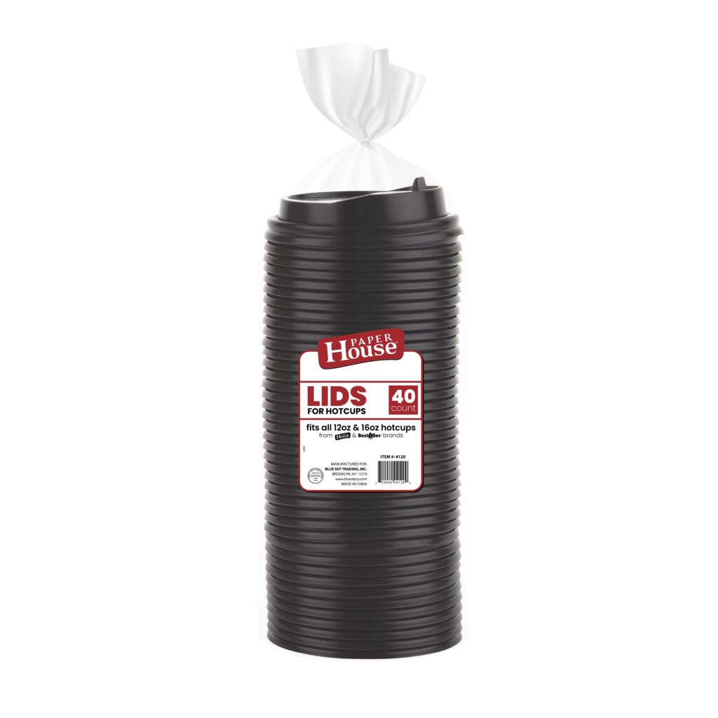 Black Lids for Hot Cups (40 Count)