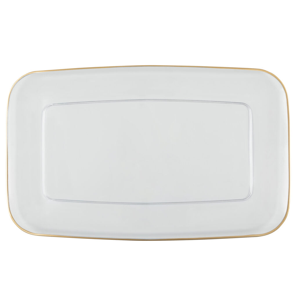 Organic Clear/Gold Rectangle Serving Dish - 2 Pack