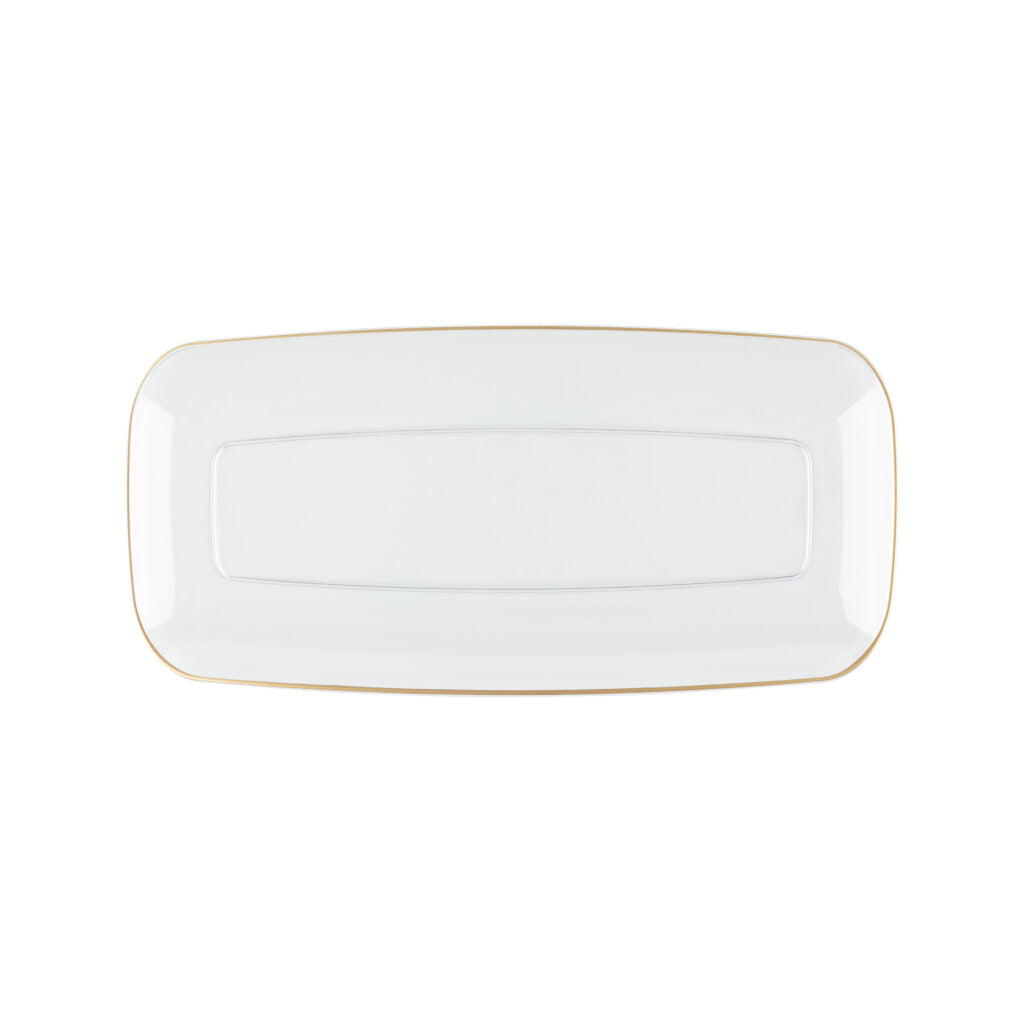10.6 Inch Organic Clear and Gold Rectangle Serving Dish - 2 Pack