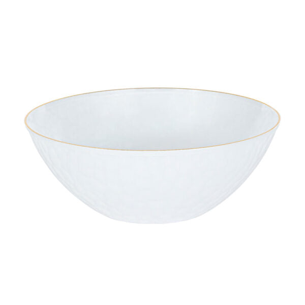 12 oz. Round Plastic Soup Bowls (10 Count) - Organic Hammered