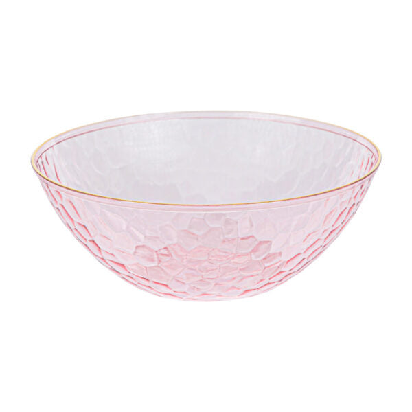 12 oz. Round Plastic Soup Bowls (10 Count) - Organic Hammered