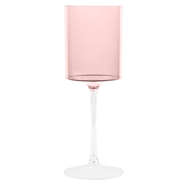 Two Tone 9 Oz Pink/Clear Plastic Wine Goblets - 5 Count