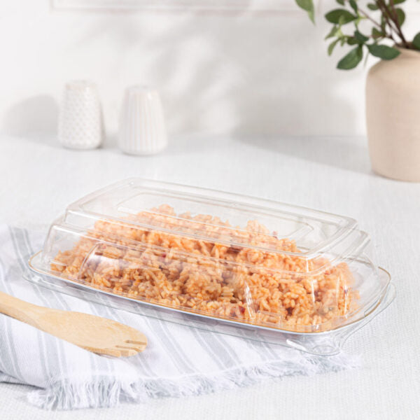 Organic White and Gold Rectangle Serving Dish