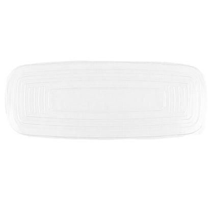 White and Gold Organic Rectangular Plastic Salad Bowl - 1 Count