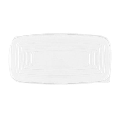 Clear and Gold Organic Rectangular Plastic Salad Bowl - 1 Count