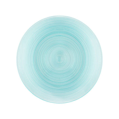 Aqua Transparent Round Plastic Plates - Crystal Design