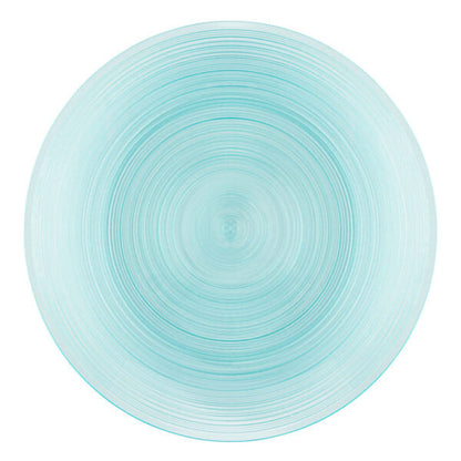 Aqua Transparent Round Plastic Plates - Crystal Design