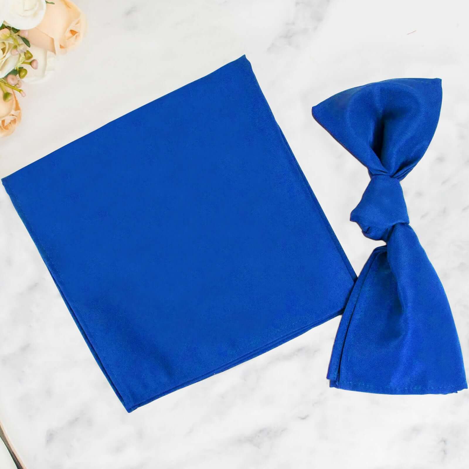 5 Pack Premium Polyester 20"x20" Napkins Royal Blue - Wrinkle-Resistant & Durable Dinner Napkins Napkins HIER_2430