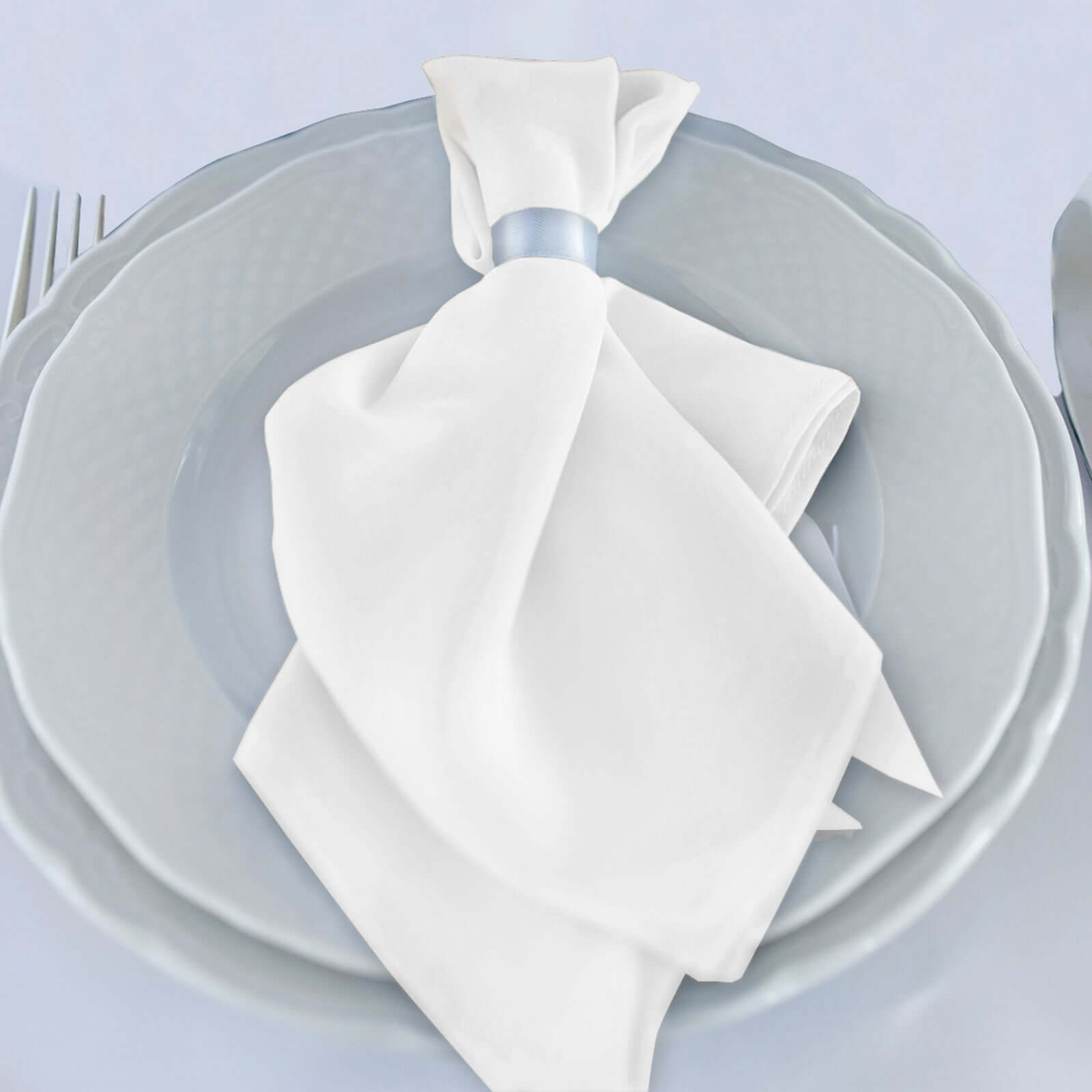 5 Pack Premium Scuba 20"x20" Napkins White - Durable & Reusable Dinner Napkins for a Polished Tablescape Napkins HIER_2430