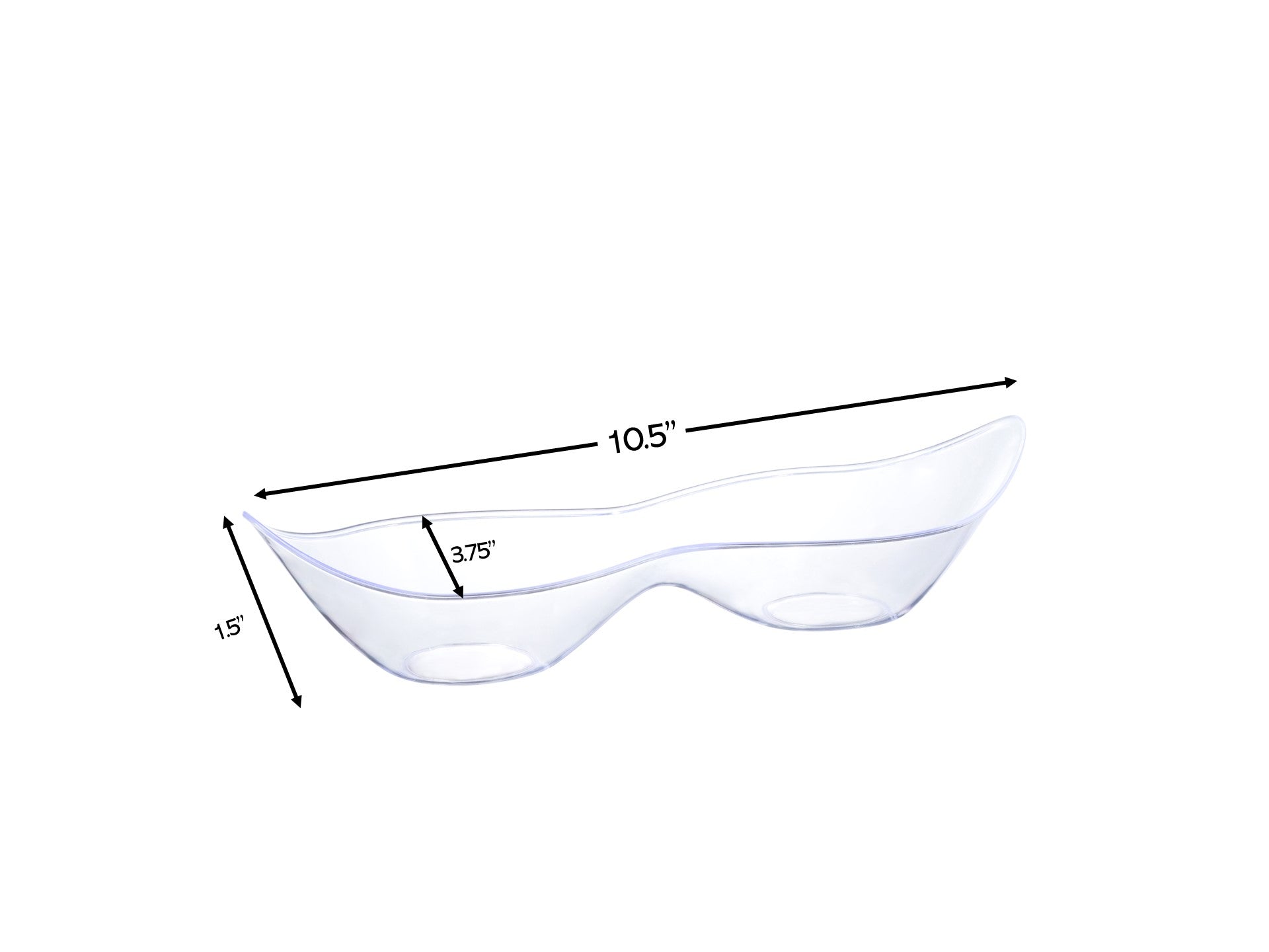 Clear Plastic 2 Section Serving Dish-5 Pack