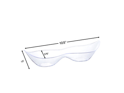 Clear Plastic 2 Section Serving Dish-5 Pack