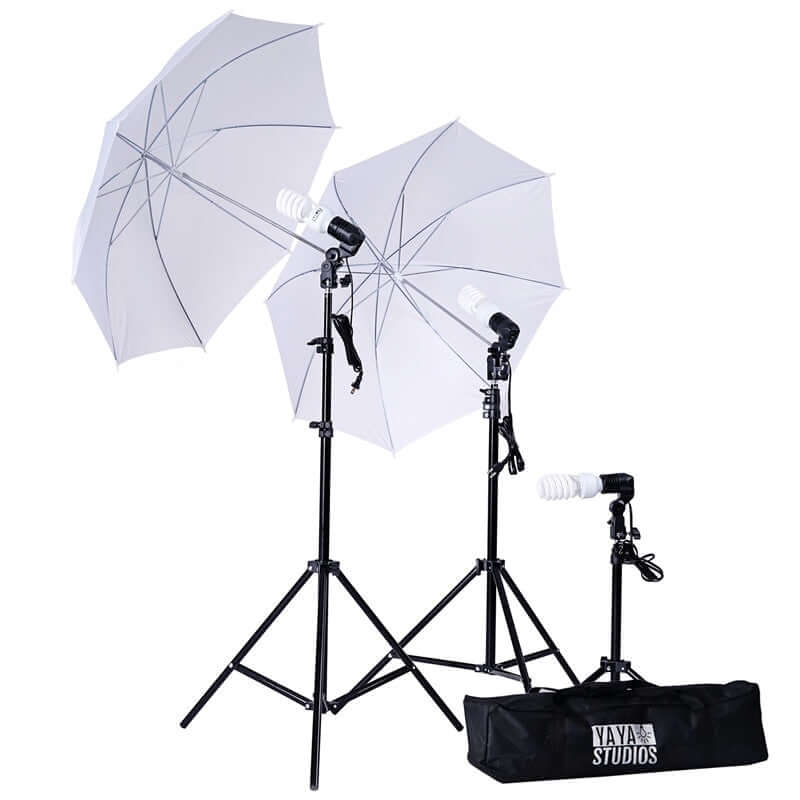 7ft Photo Studio 600W Day Light White Umbrella Continuous Lighting Kit Backdrops HIER_5500
