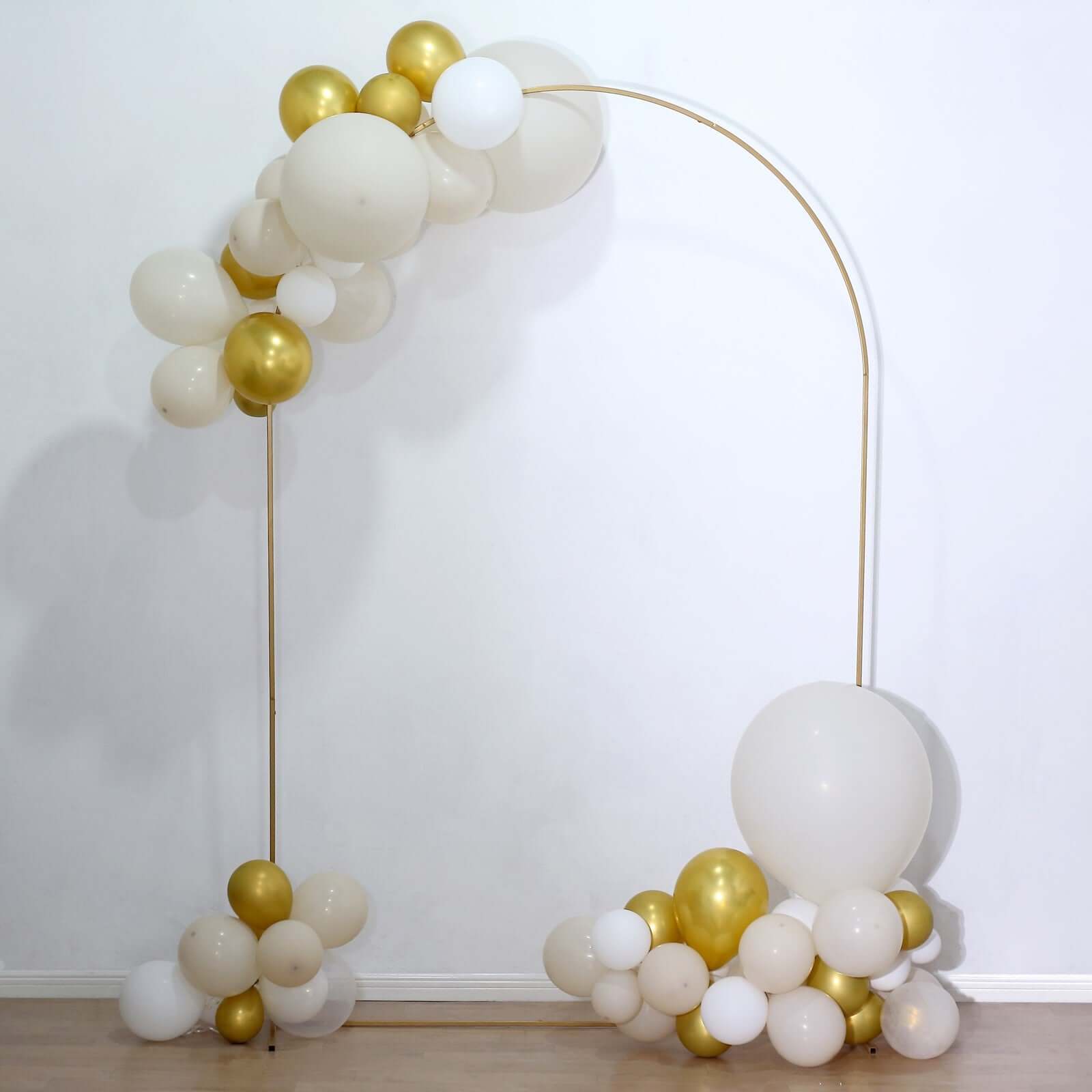 8ft Gold Metal Wedding Arch Chiara Backdrop Stand Floral Display Frame With Round Top Backdrops HIER_5100