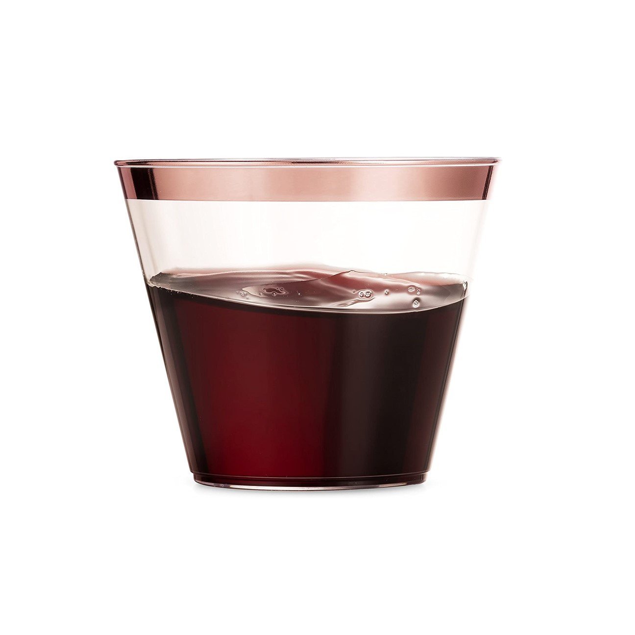 9 Oz Old Fashioned Tumblers With Rose Gold Rim