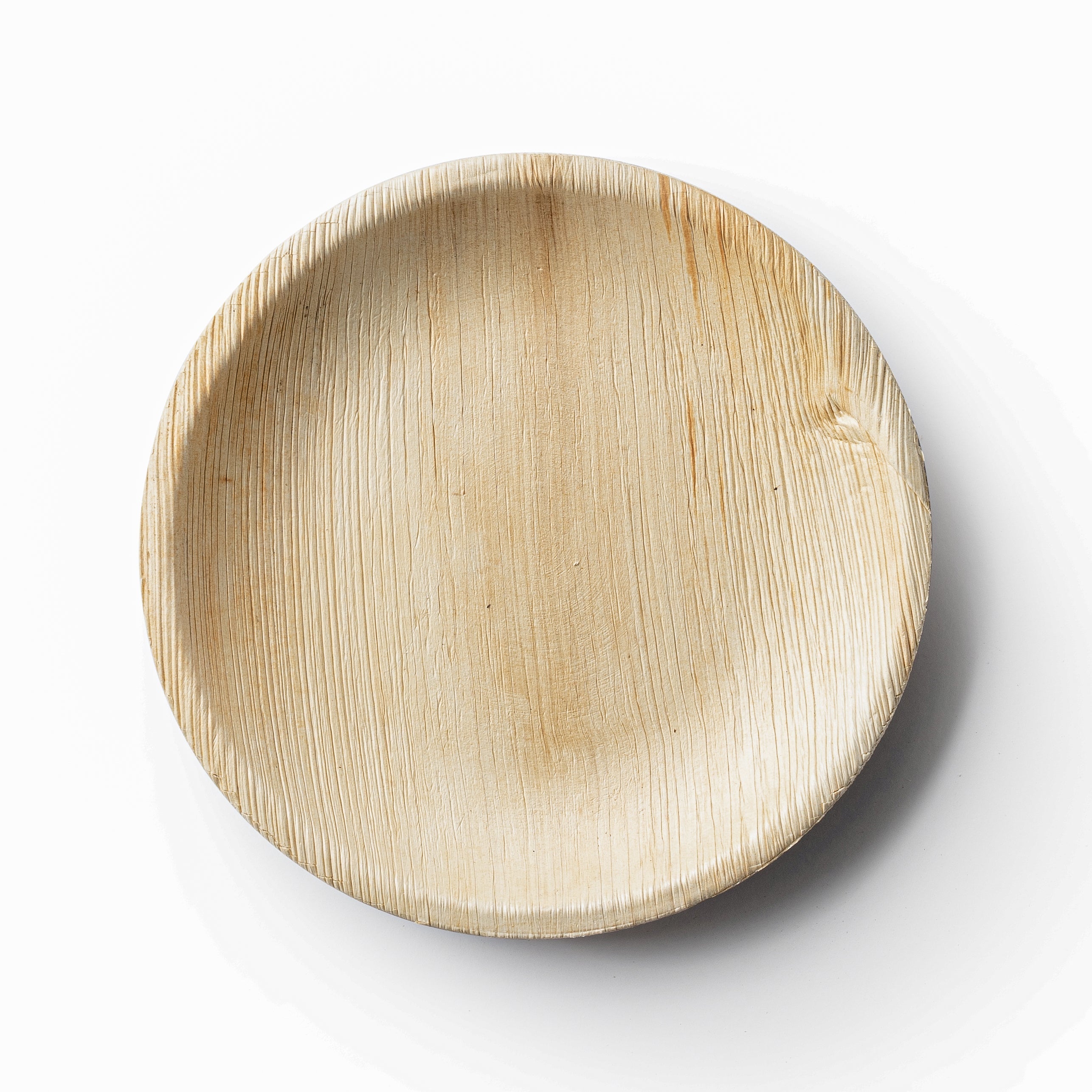 100% Natural Disposable Palm Leaf Bamboo-Style Compostable Round Plates 10 Pack - Palm Leaf