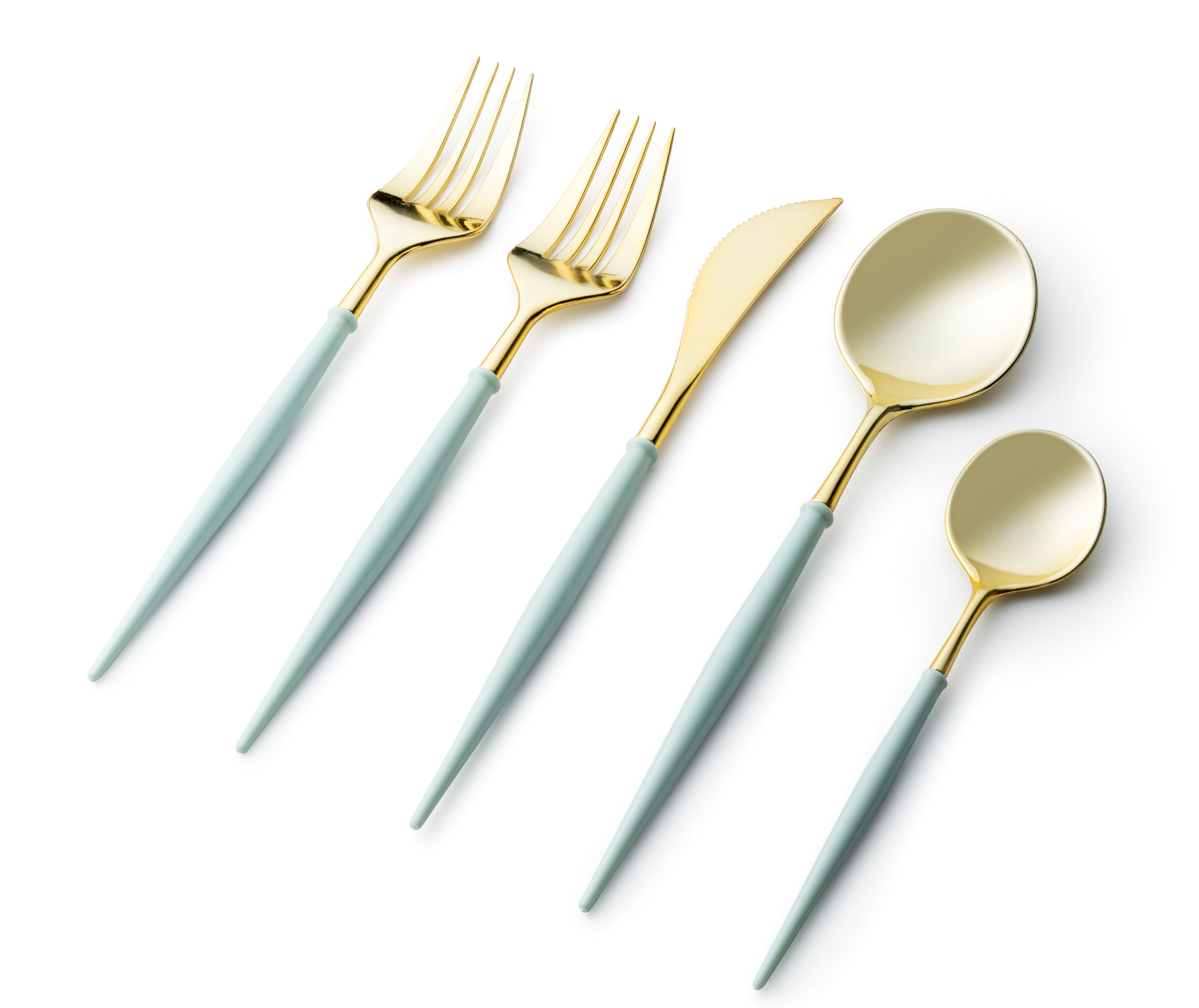 Noble Collection Gold And Turquoise Flatware Set 40 Count-Setting for 8