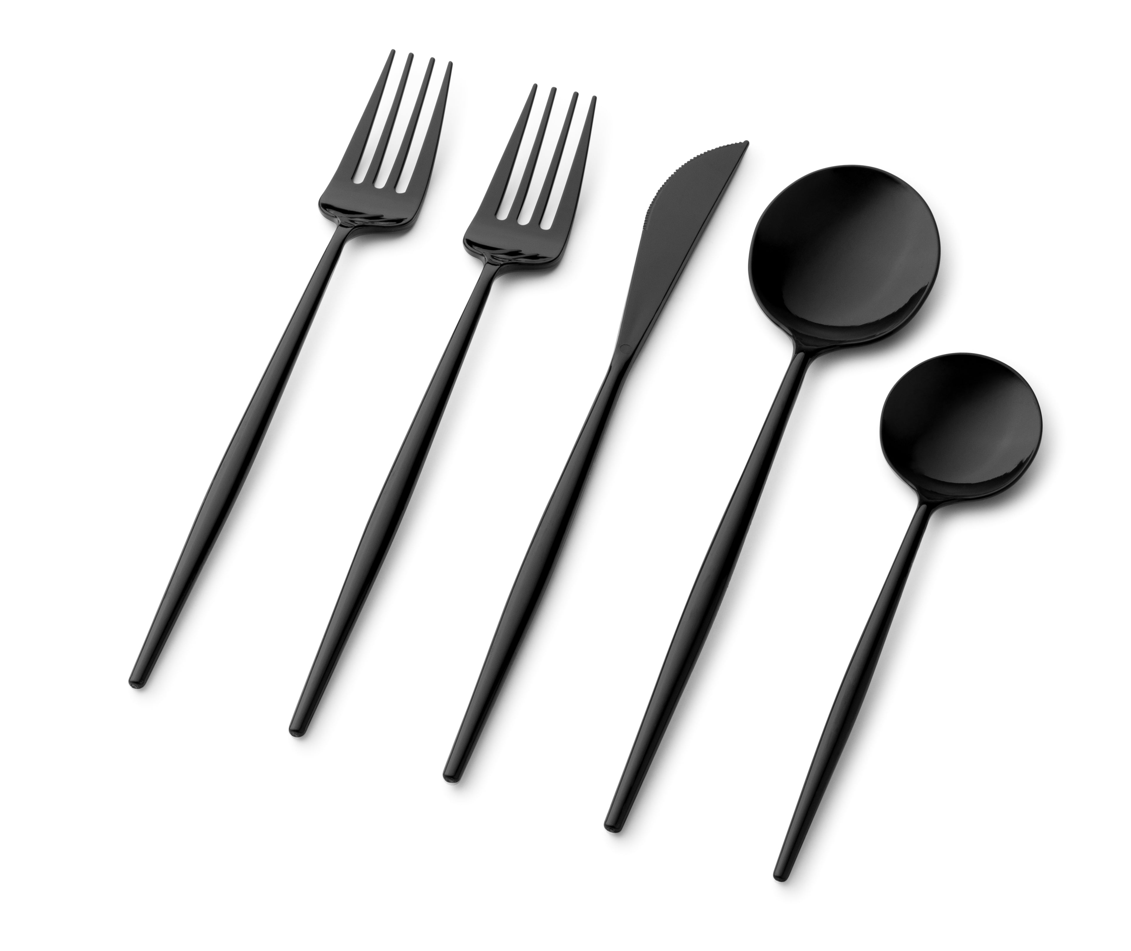 Noble Collection Black Flatware Set 40 Count-Setting for 8