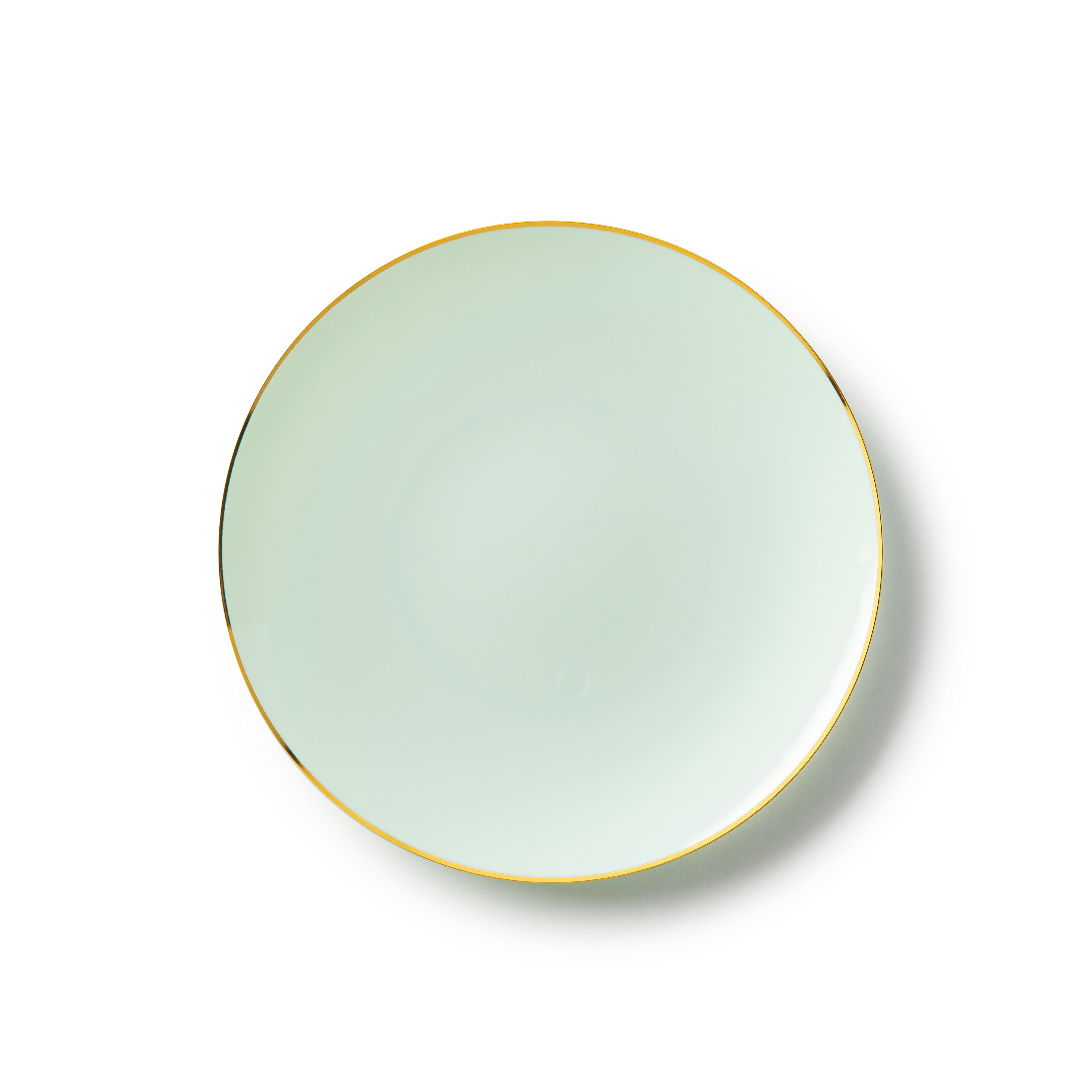 Turquoise and Gold Round Plastic Plates - Organic