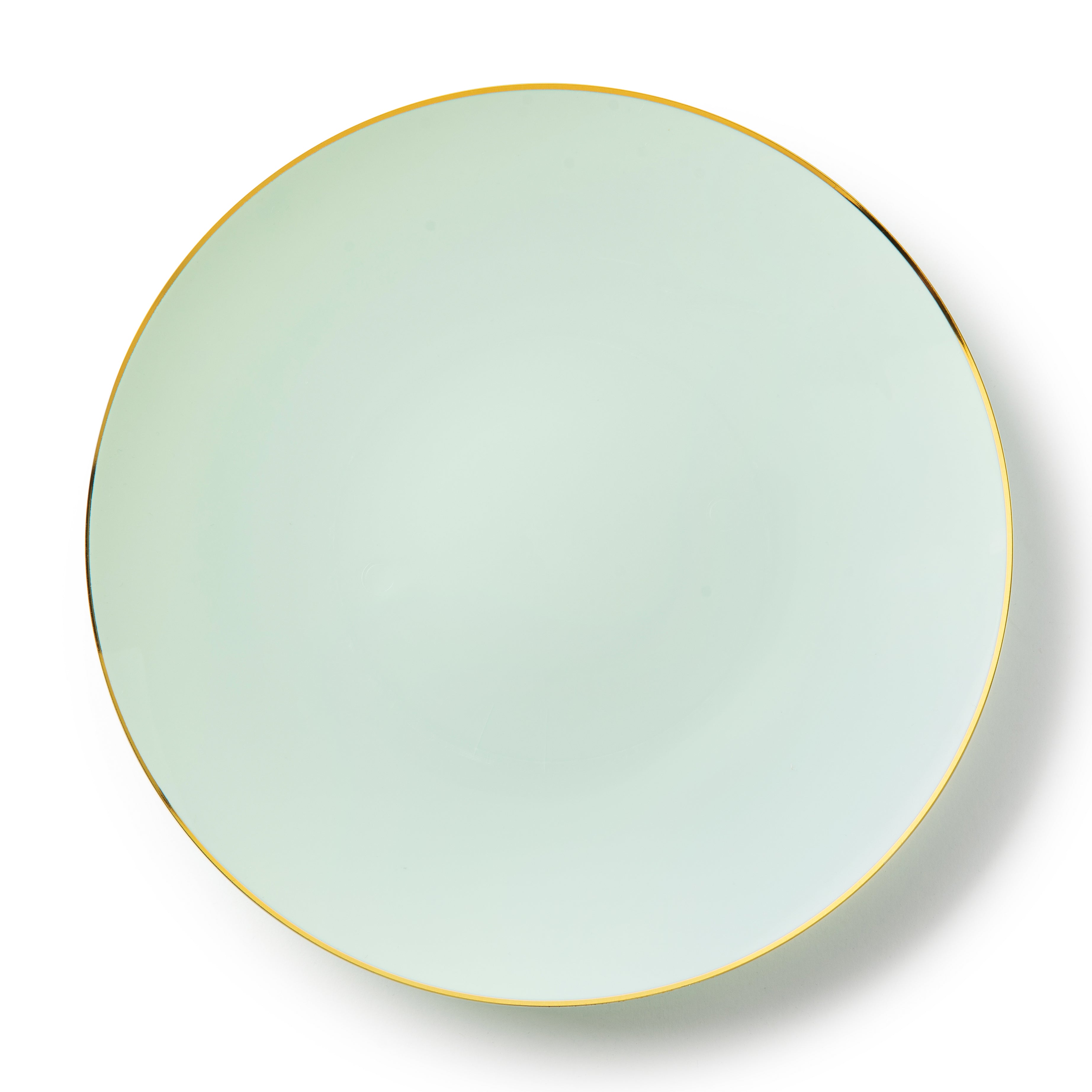 Turquoise and Gold Round Plastic Plates - Organic