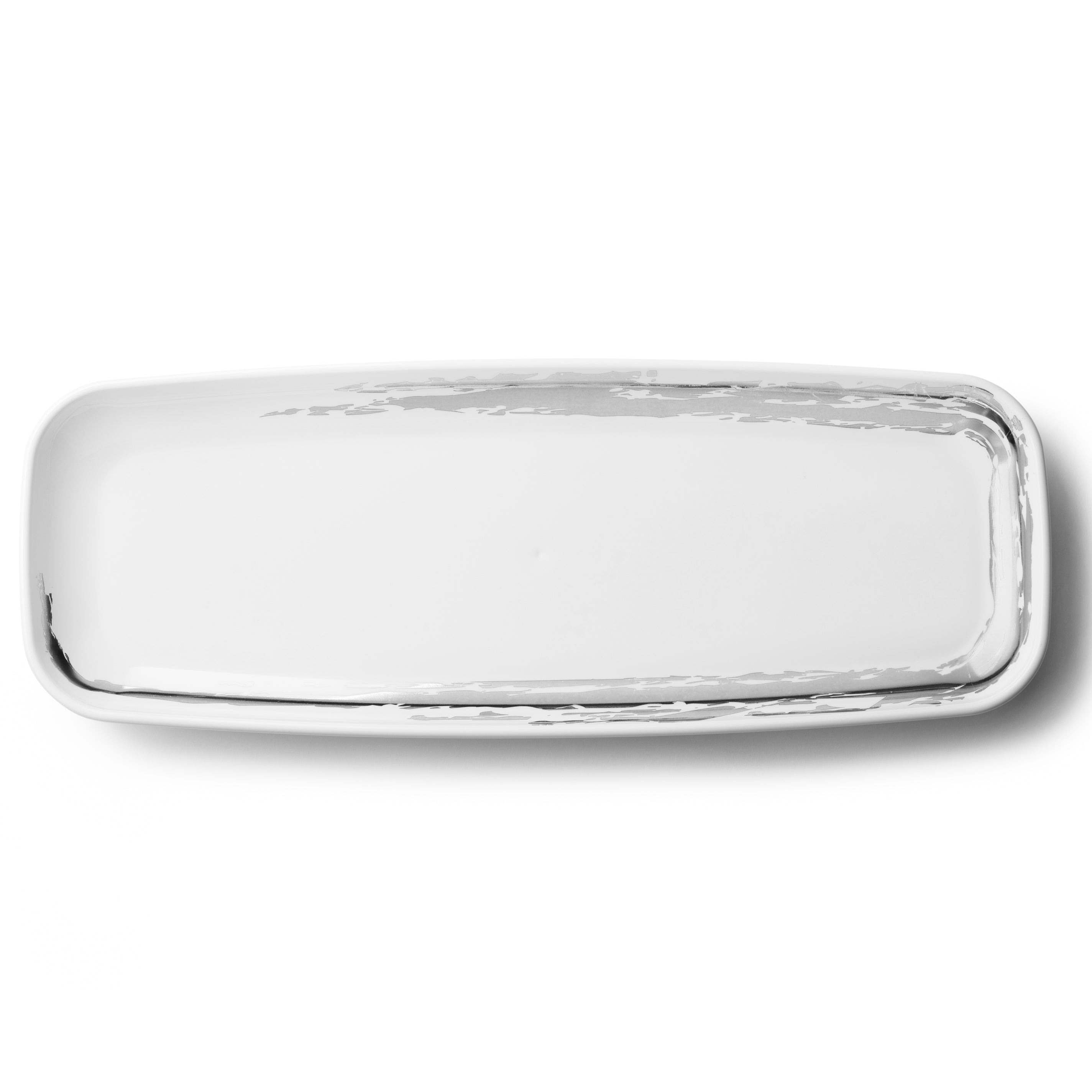 Whisk White and Silver Oval Serving Dish - 2 Pack