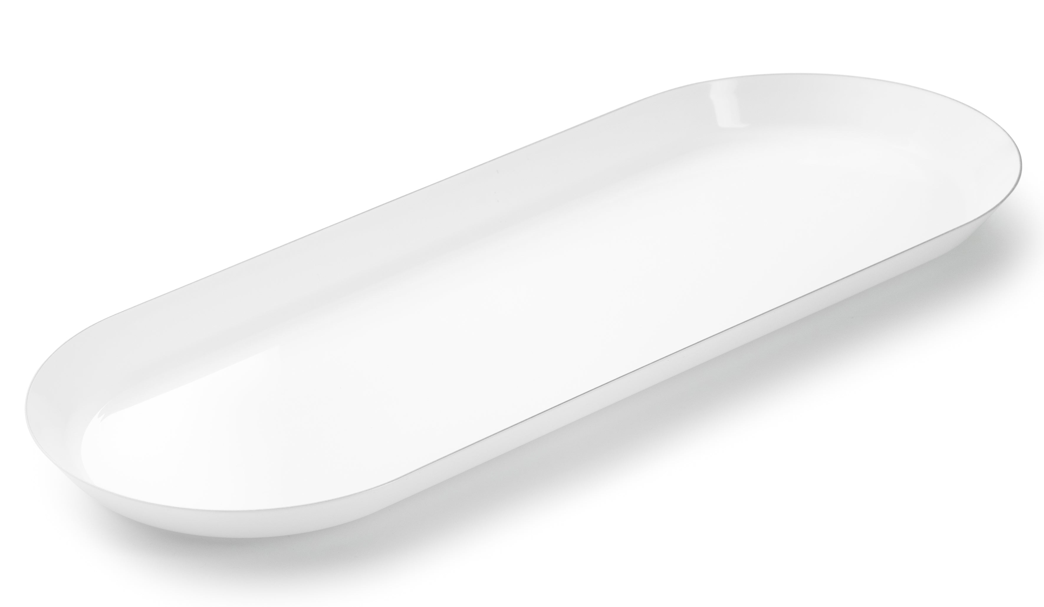 Classic White and Silver Rim Oval Serving Dish - 2 Pack