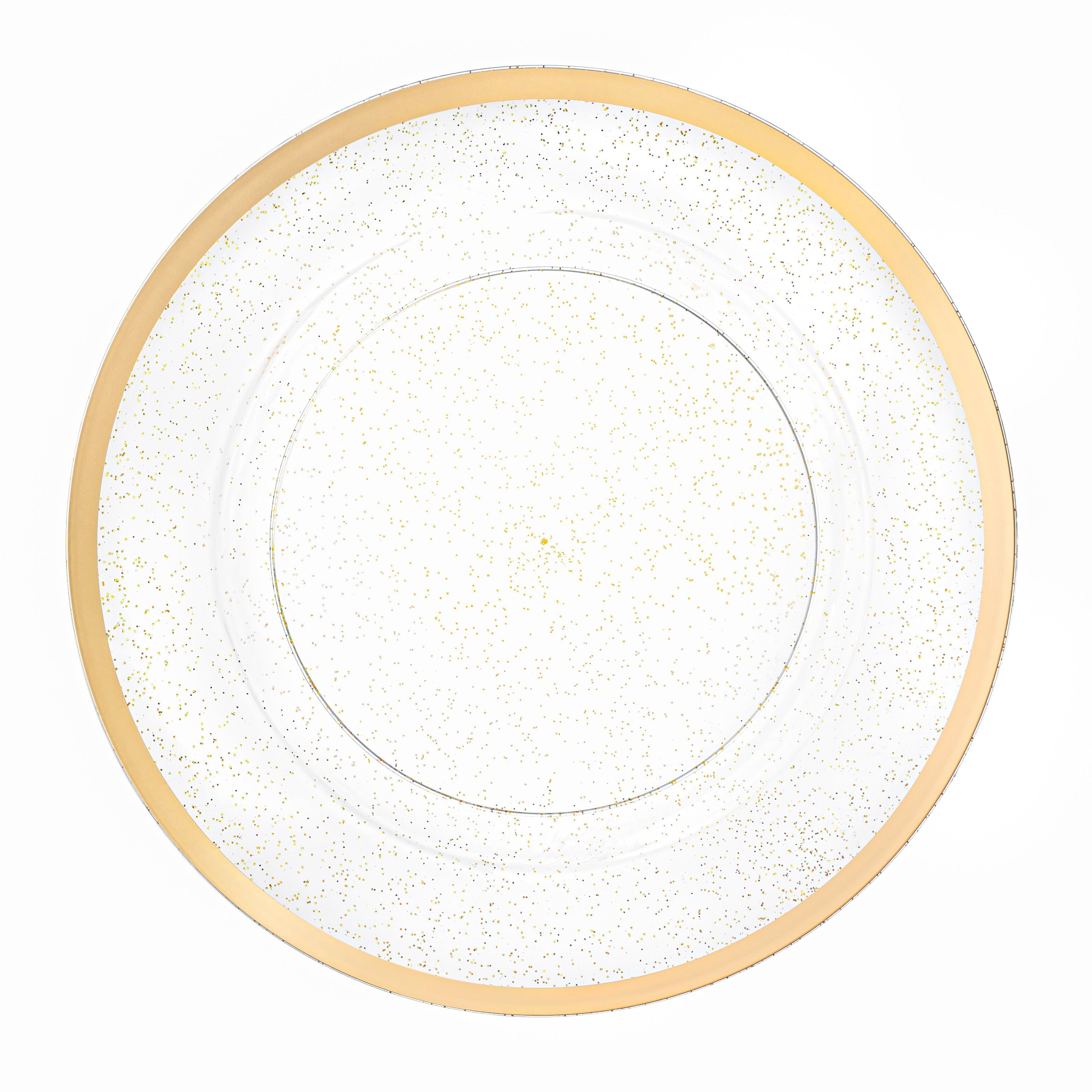 Gold Glitter 13″ Round Plastic Charger Plate - 4 Pack