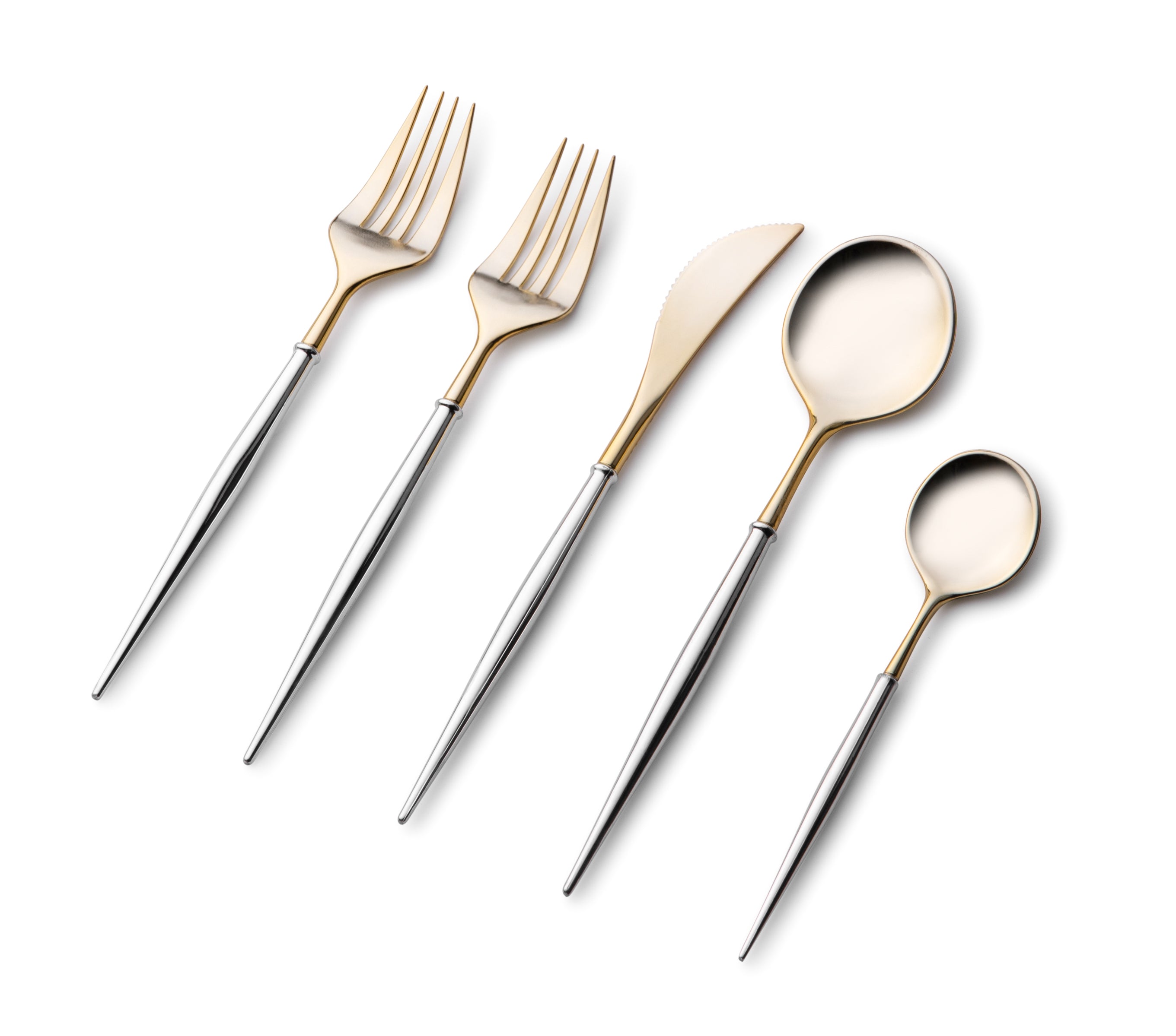 Noble Collection Gold And Silver Flatware Set 40 Count-Setting for 8
