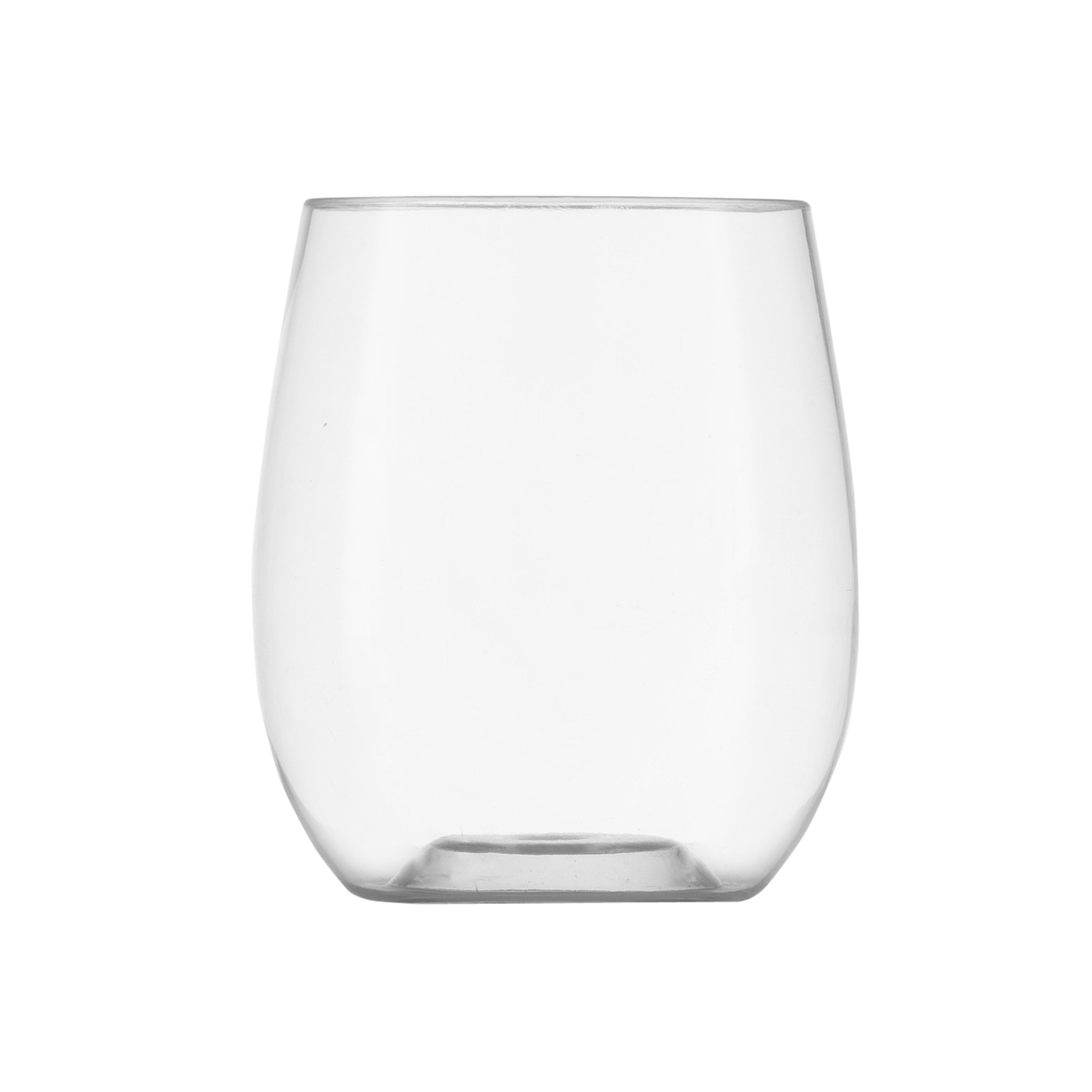 12 oz Stemless Goblets Clear Plastic Wine Glasses 6 Pack