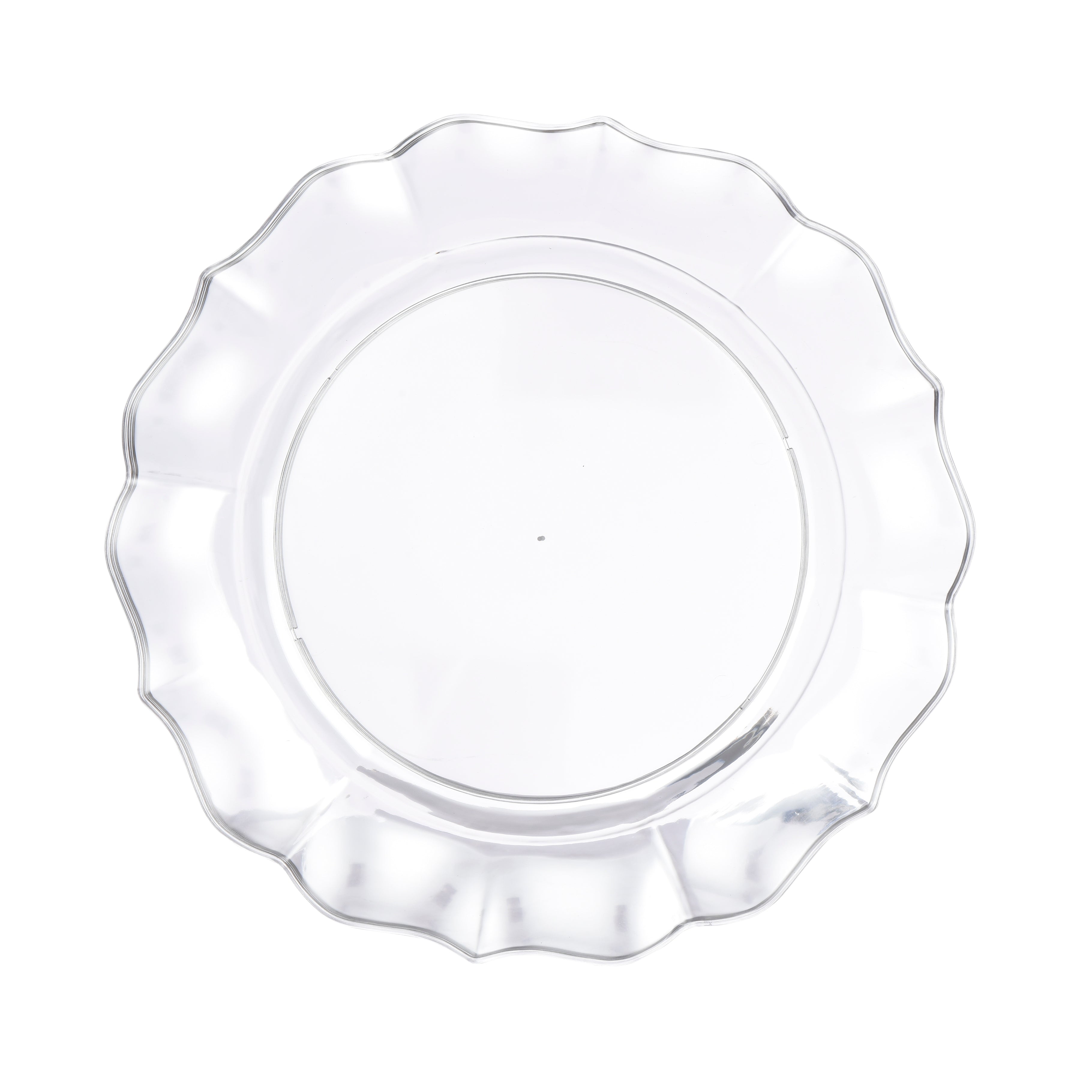 Clear Round Plastic Plates - Scalloped