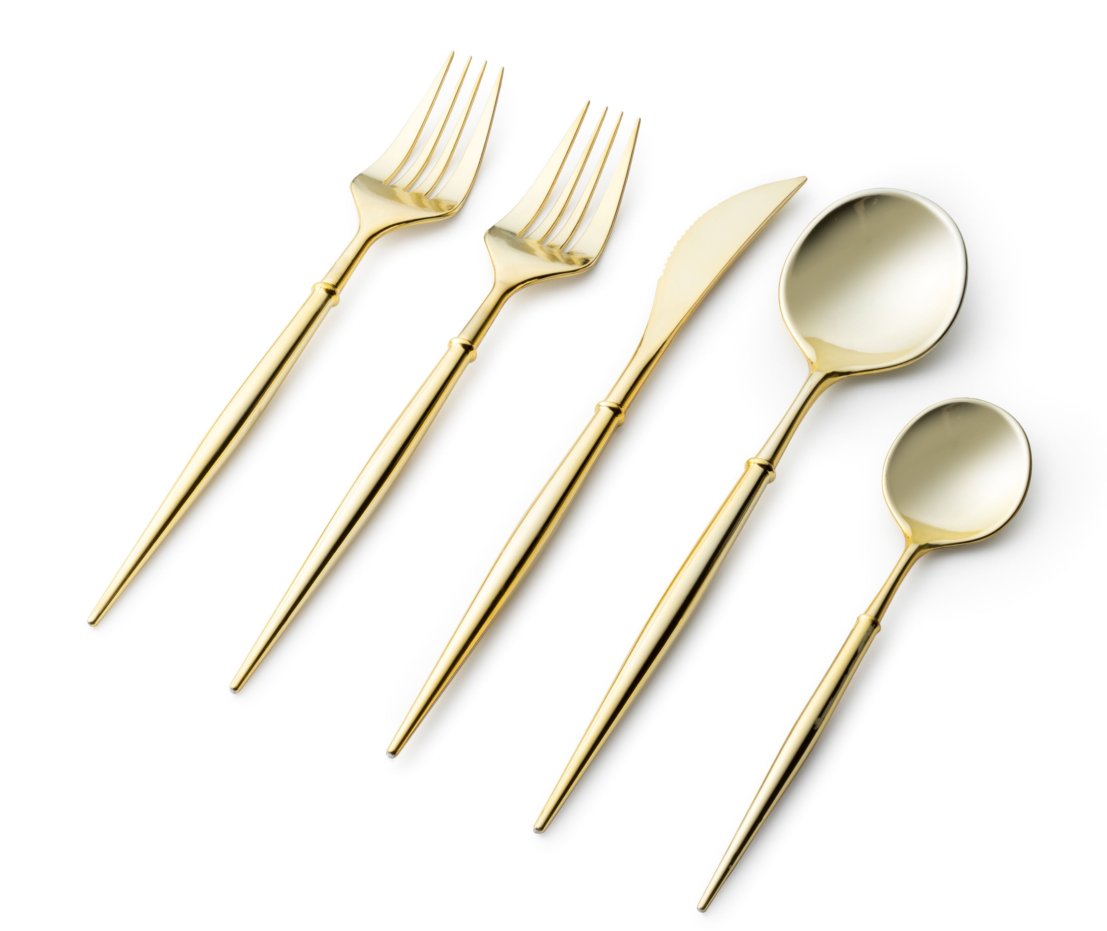 Noble Collection Shiny Gold Flatware Set 40 Count-Setting for 8