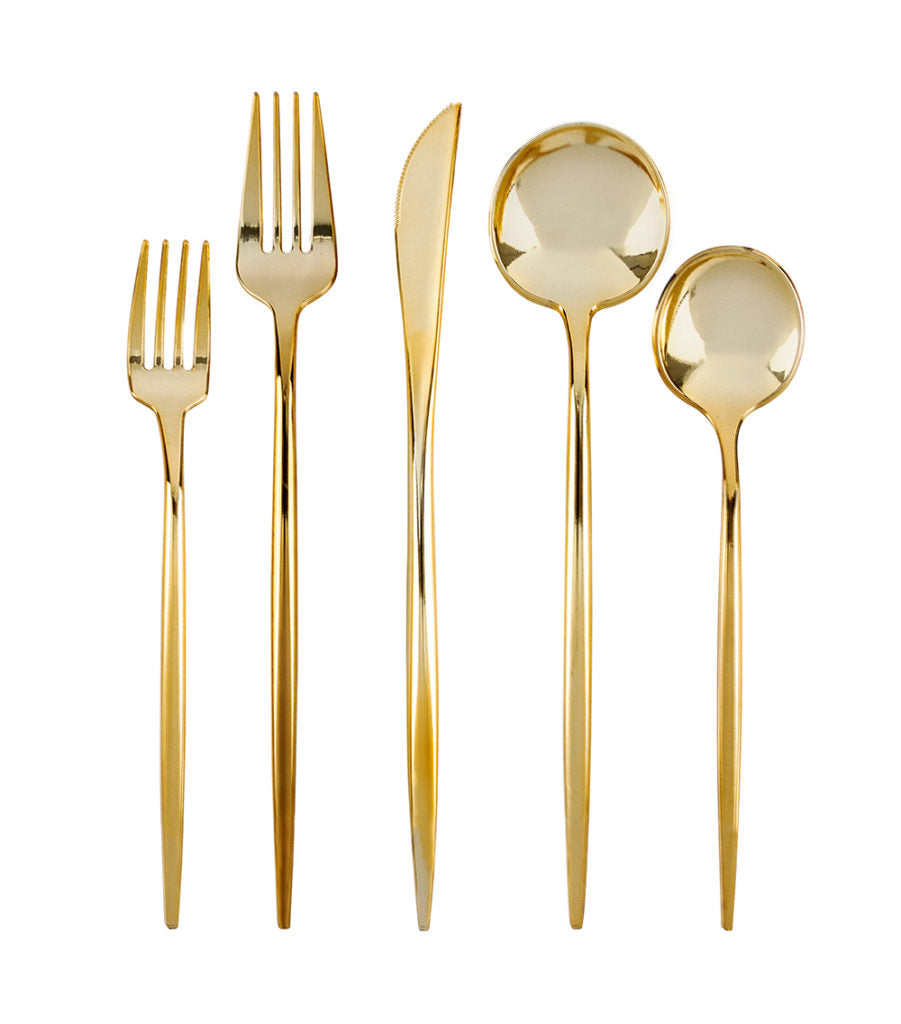 Novelty Collection Gold Flatware Set 40 Count-Setting for 8