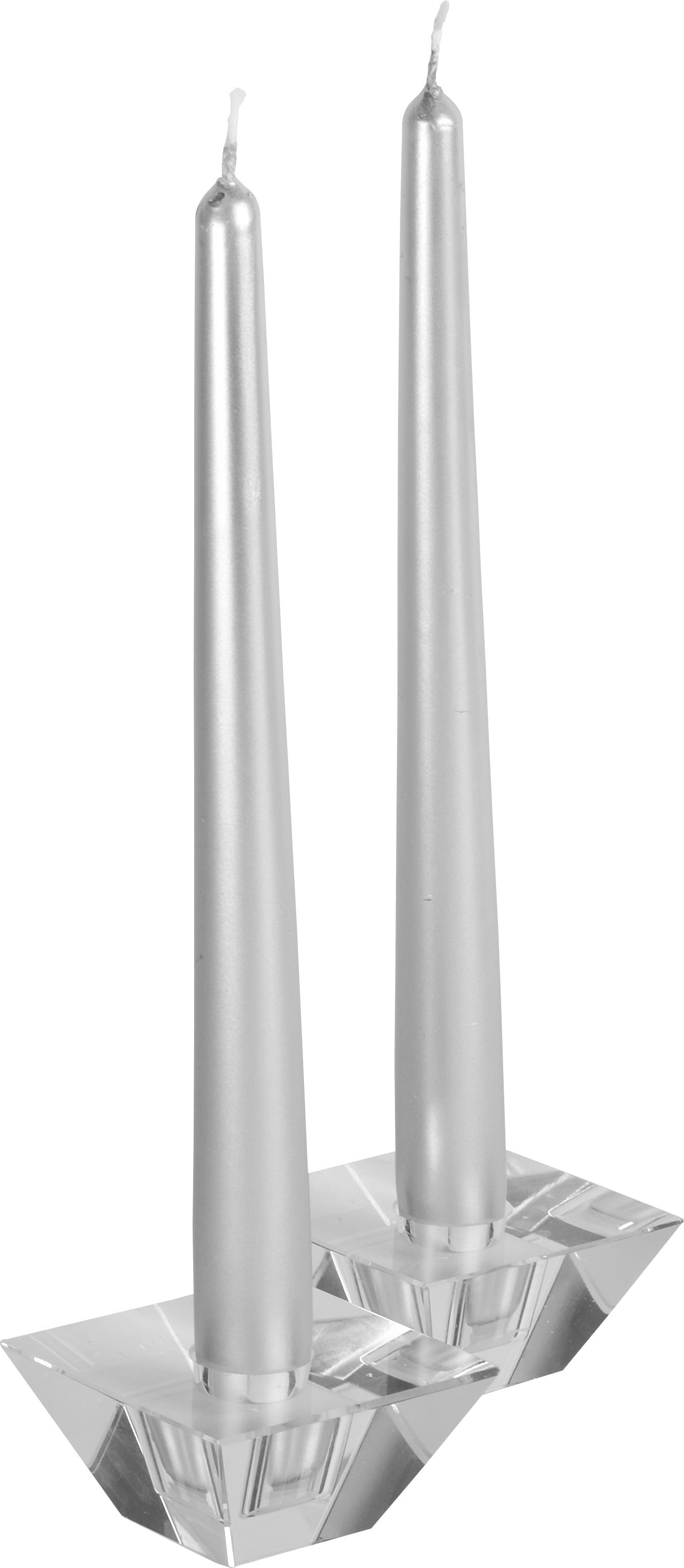 12 Inch Metallic Silver Taper Candles