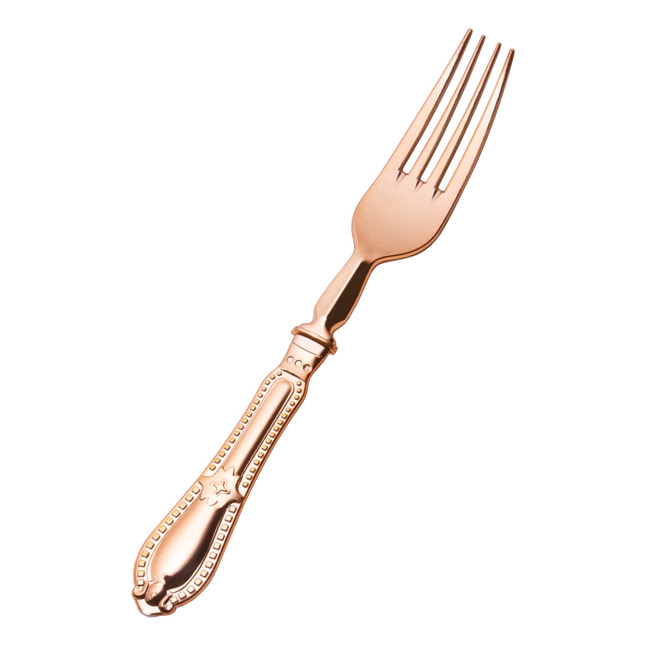 Disposable Shiny Metallic Rose Gold Flatware - Baroque