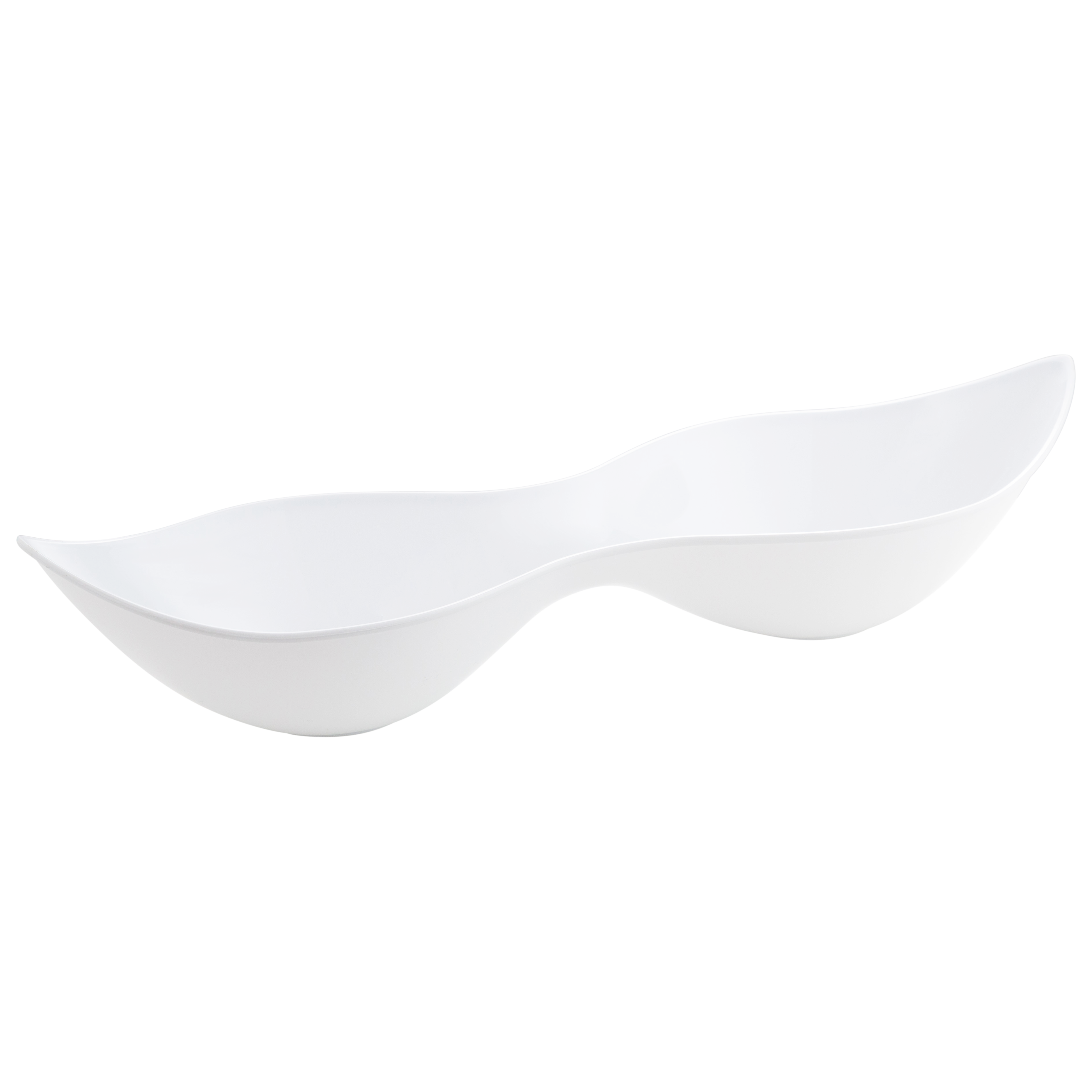 White Plastic 2 Section Small Serving Dish 5 Pack