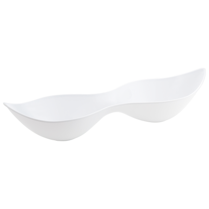 White Plastic 2 Section Small Serving Dish 5 Pack