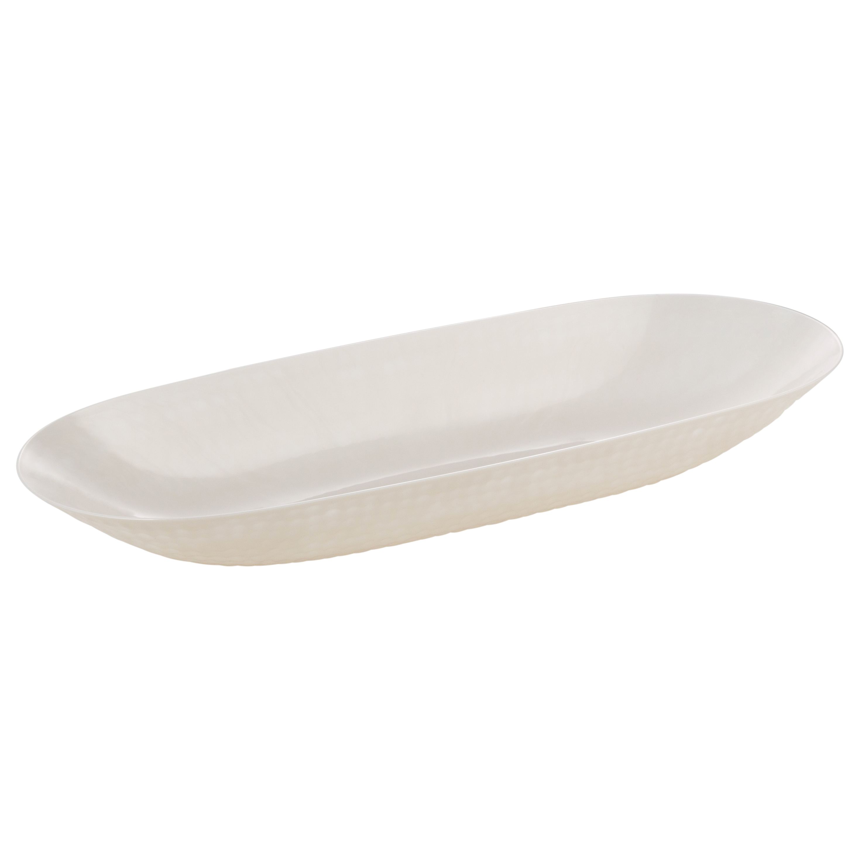 Ivory Plastic Oval Pebbled Serving Dish - 2 Pack