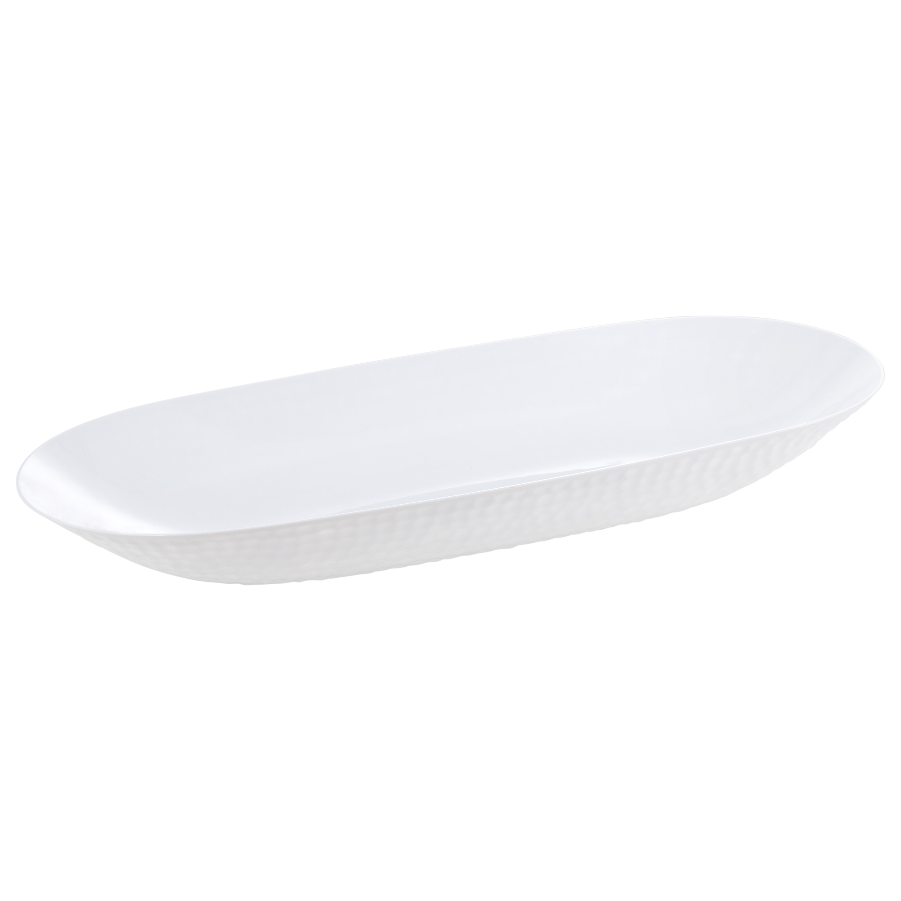 White Plastic Oval Pebbled Serving Dish - 2 Pack