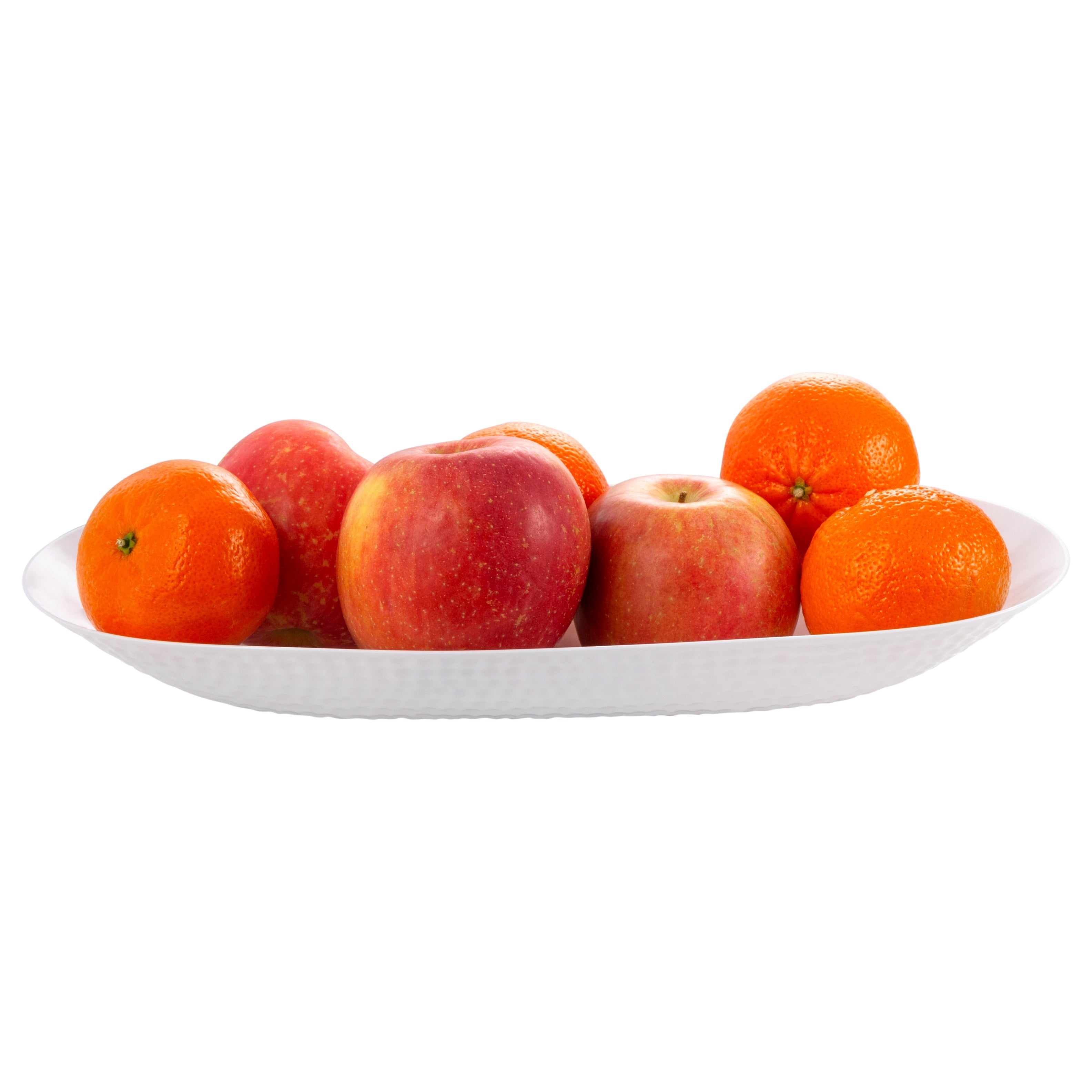 White Plastic Oval Pebbled Serving Dish - 2 Pack