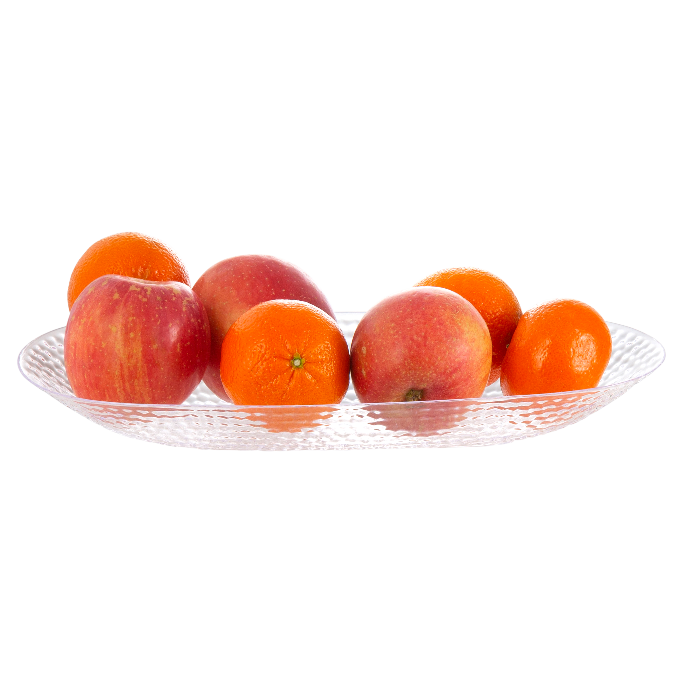 Clear Plastic Oval Pebbled Serving Dish - 2 Pack