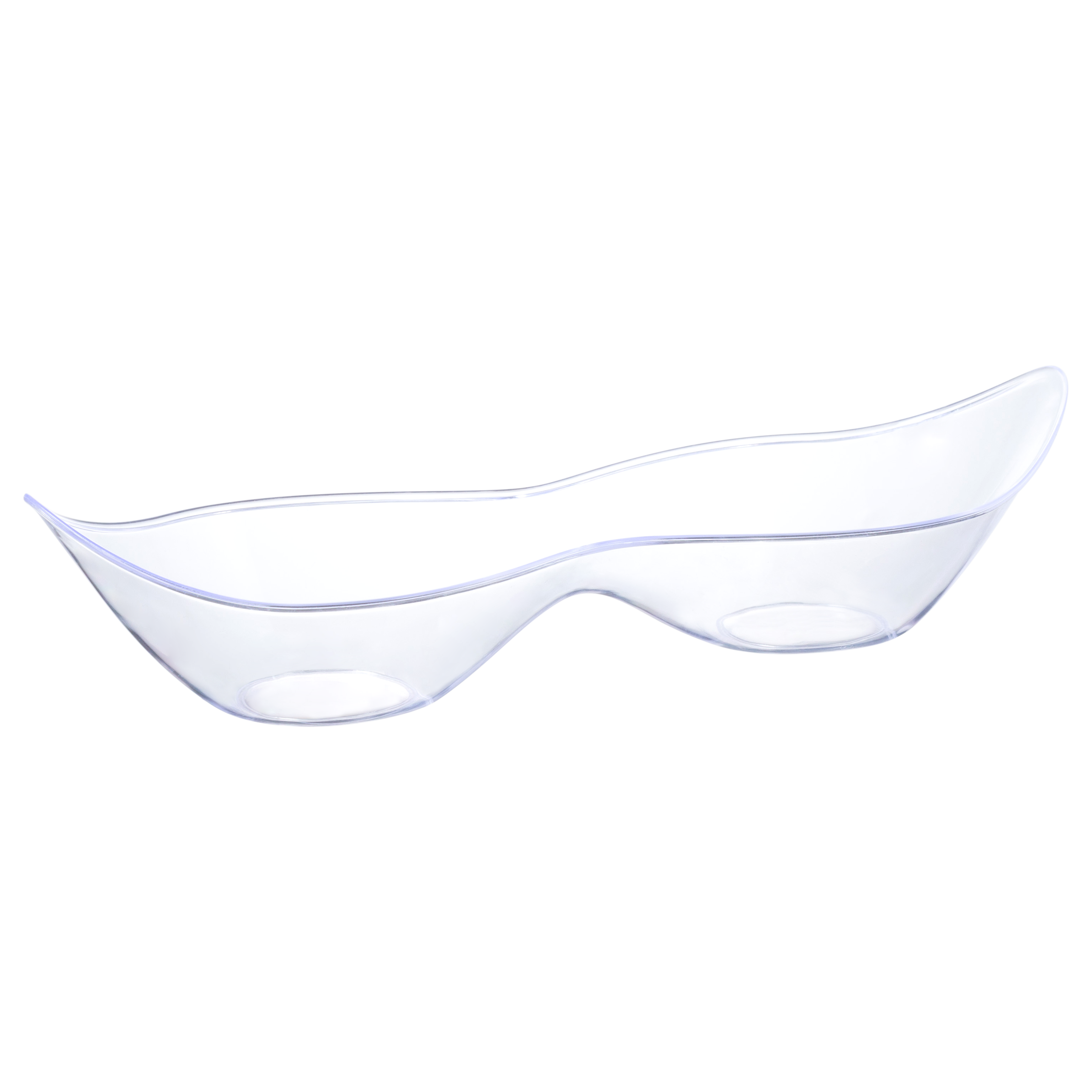Clear Plastic 2 Section Serving Dish-5 Pack