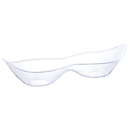 Clear Plastic 2 Section Serving Dish-5 Pack