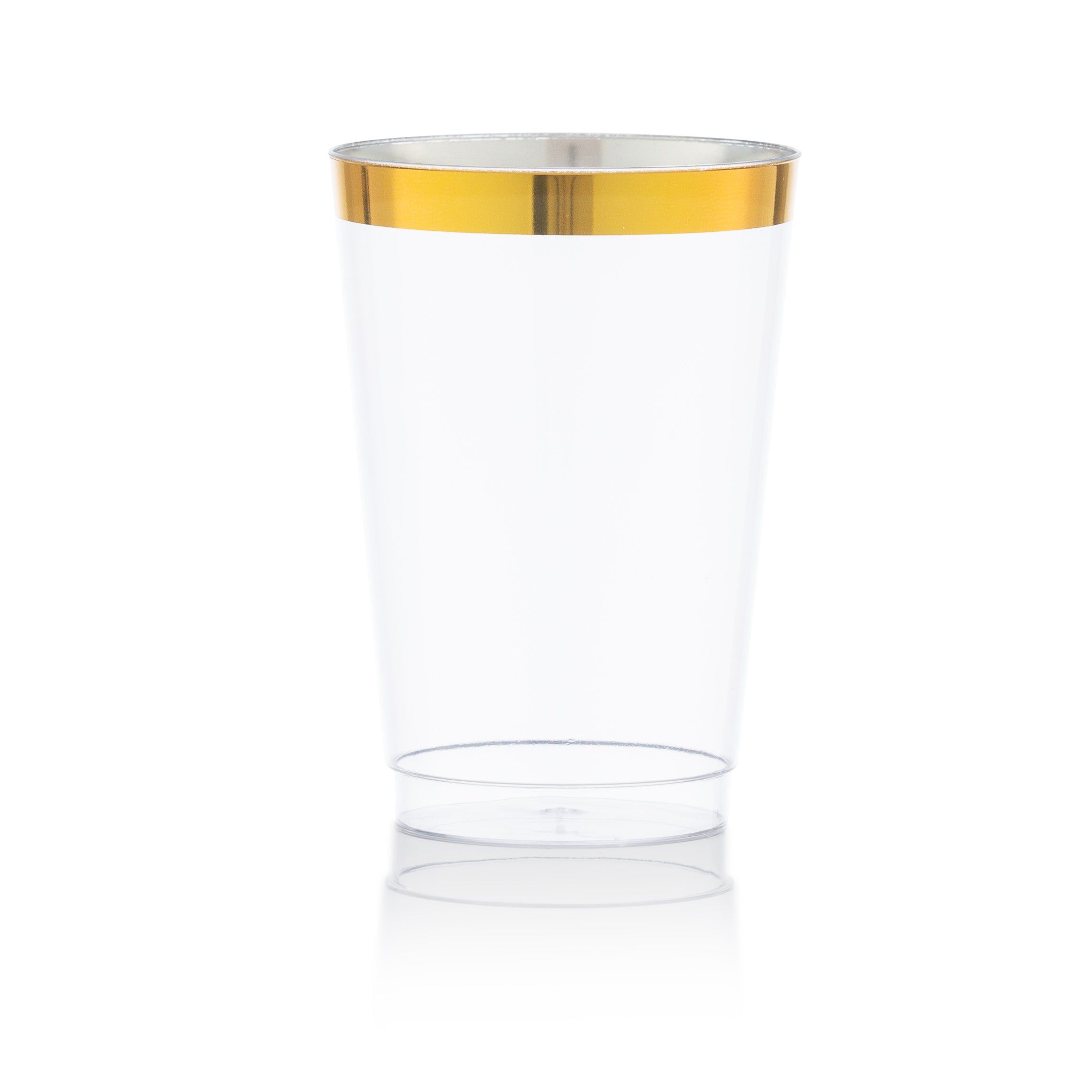 14 Oz Gold Plastic Cups Clear Plastic Tumblers With Gold Rim
