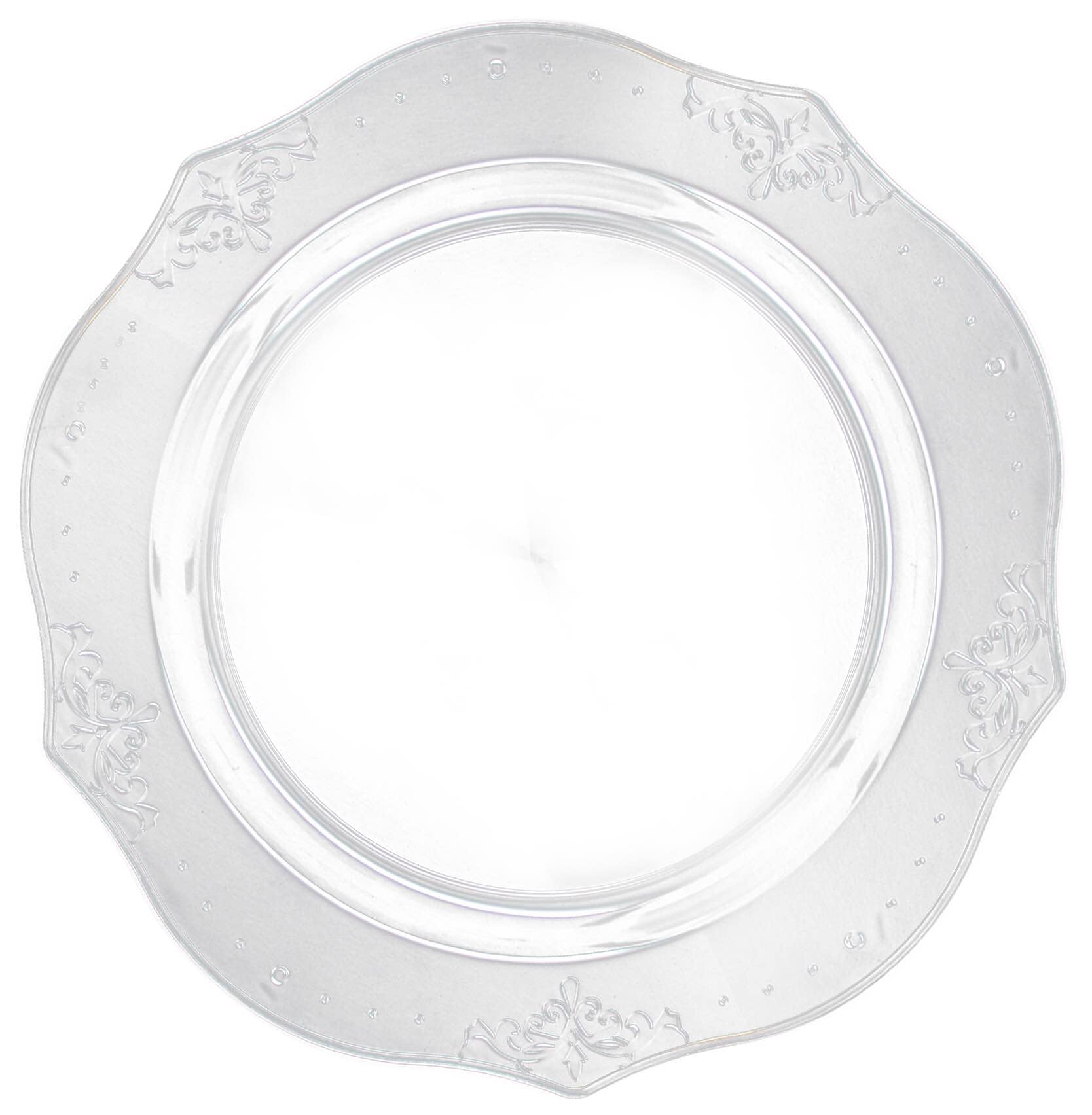 Clear Round Plastic Dinner Plate 20 Pack - Antique