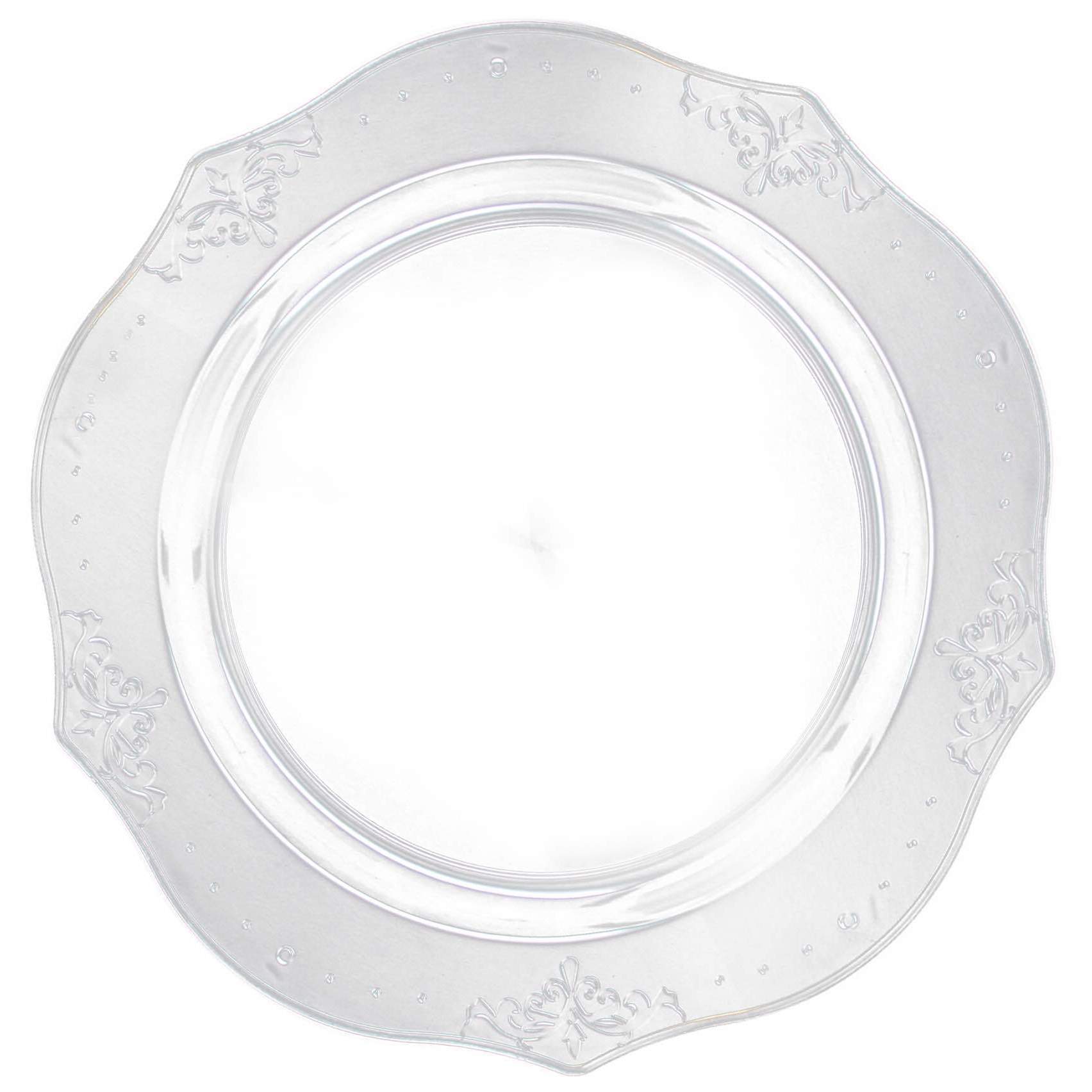 Clear Round Plastic Dinner Plate 20 Pack - Antique