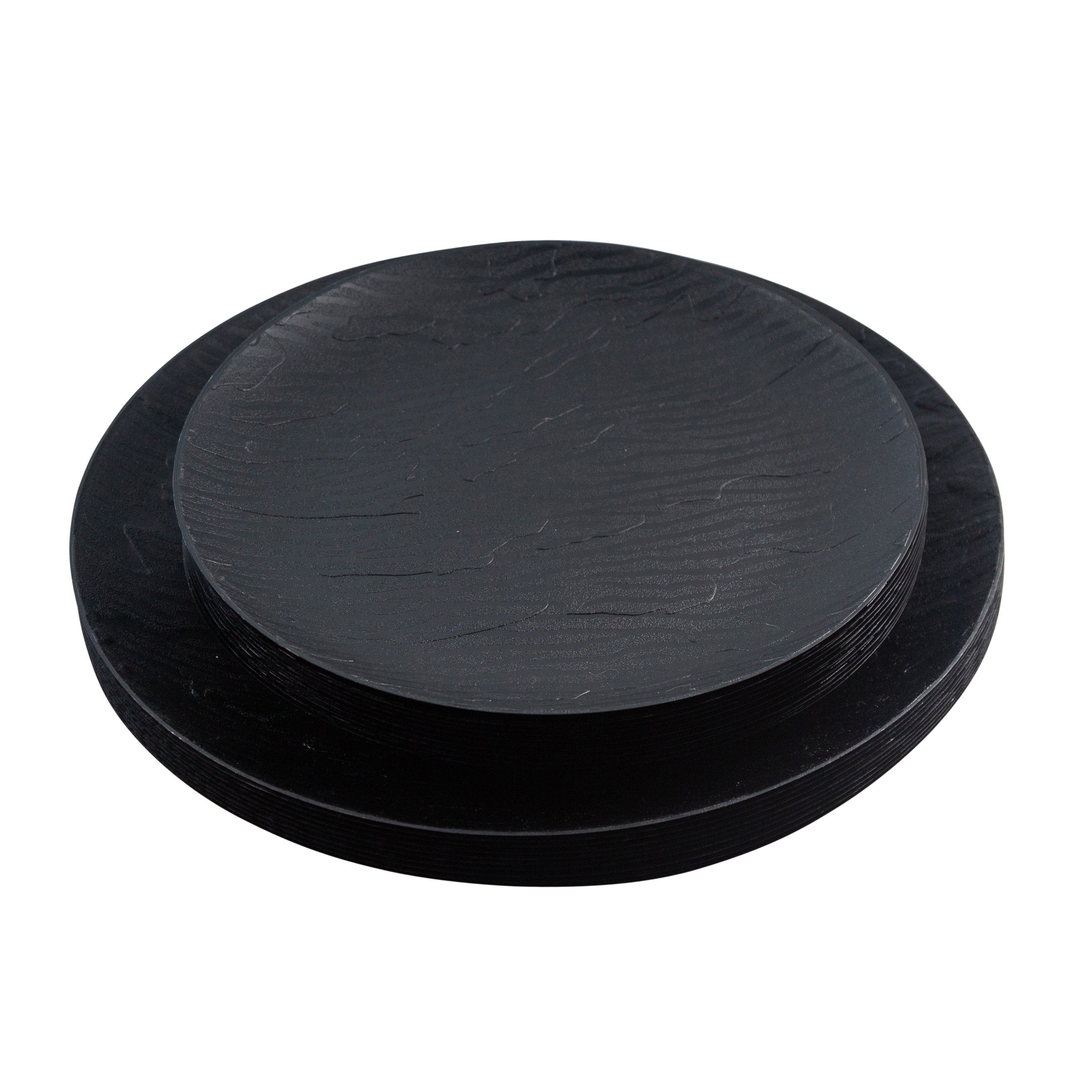 40 Piece Combo Pack Black Round Plastic Dinnerware Set (20 Servings) - Mahogany