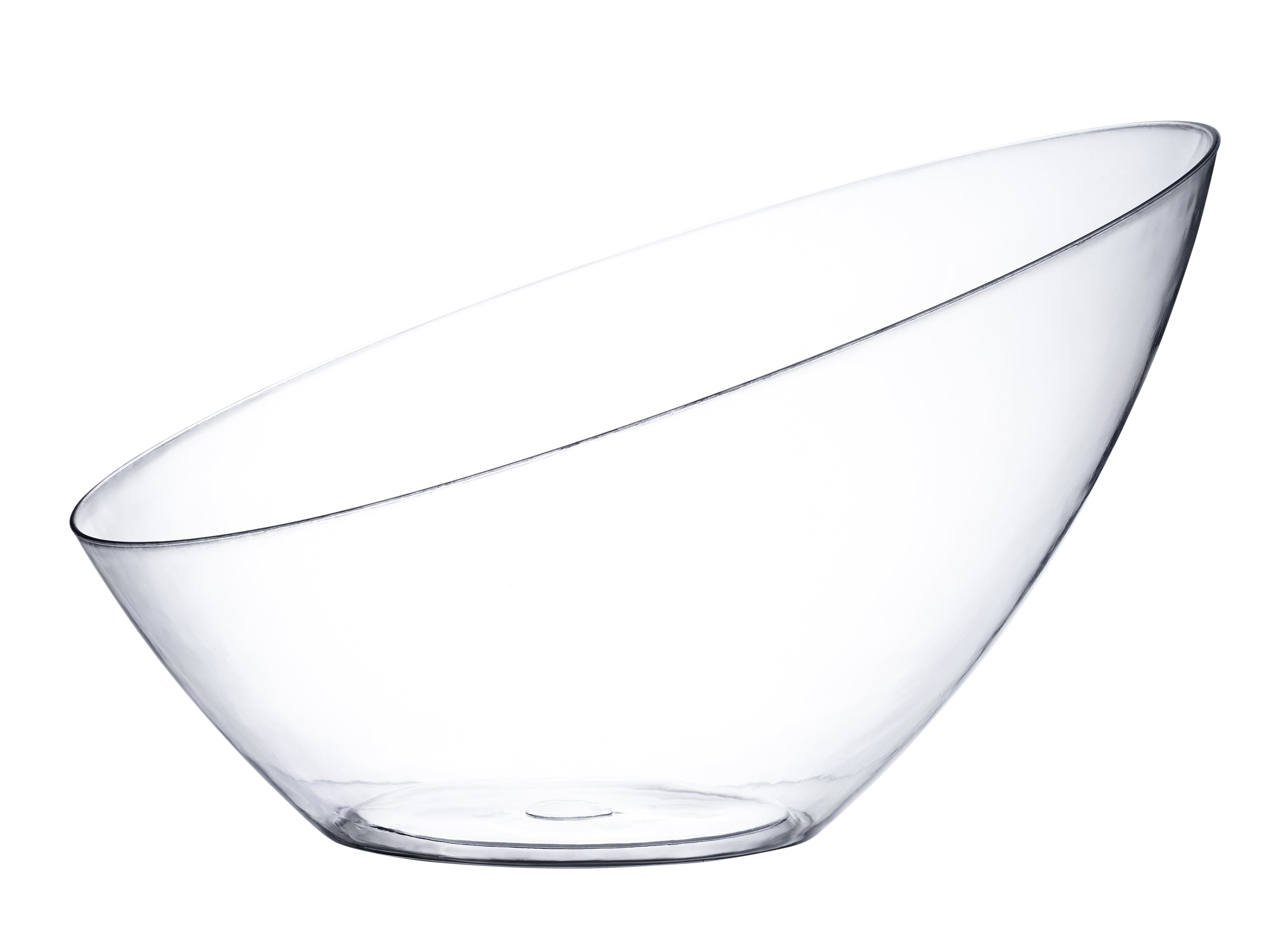 Clear Angled Plastic Serving Bowls - 5 Pack