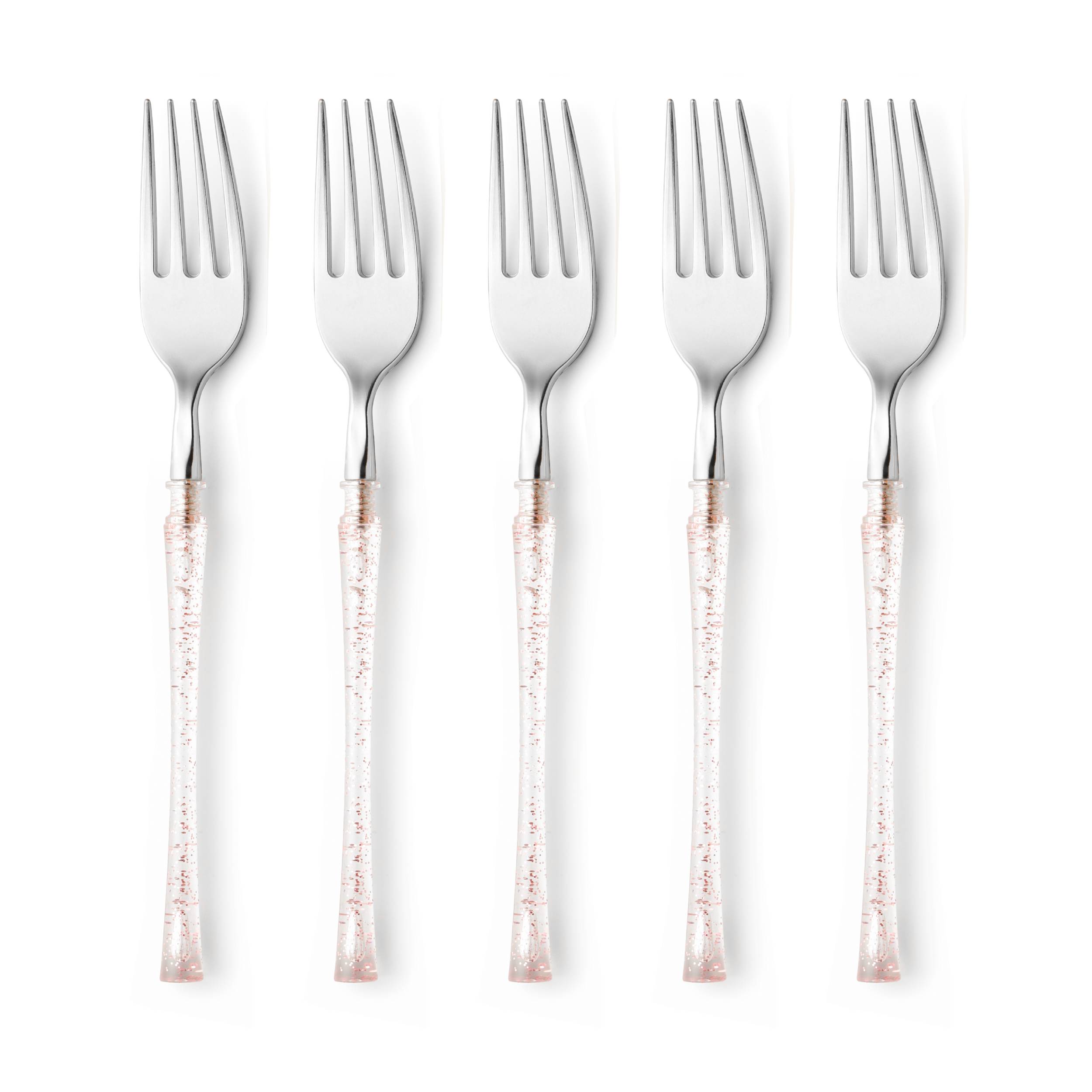 Fusion Collection Rose Gold/Silver Forks 20 Count
