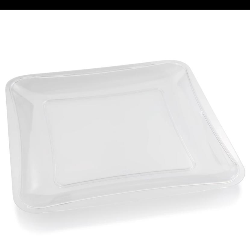 10 X 10 Inch Square Clear Plastic Serving Tray - 2 Pack